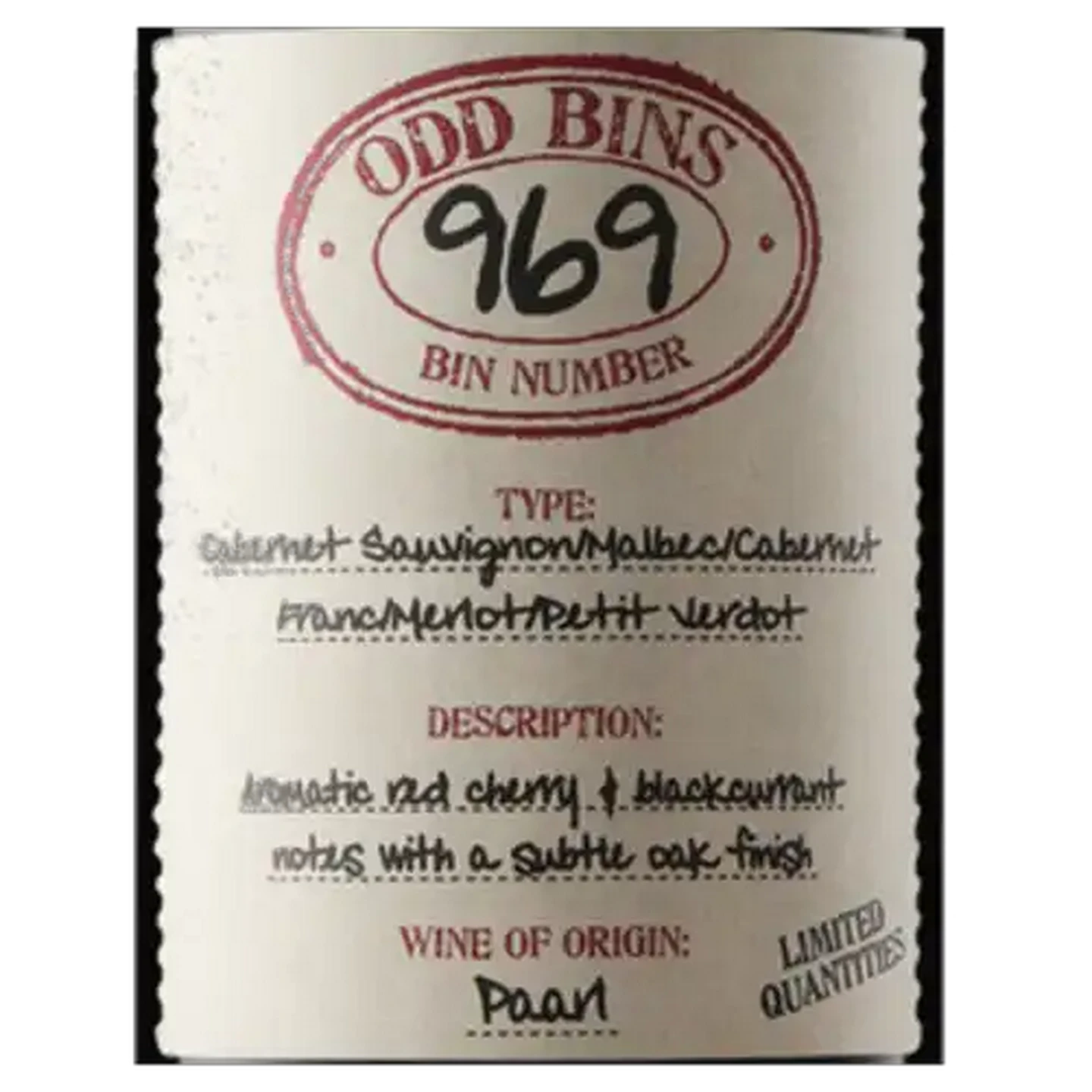Image of Odd Bins 969 Red Blend Wine 750ml