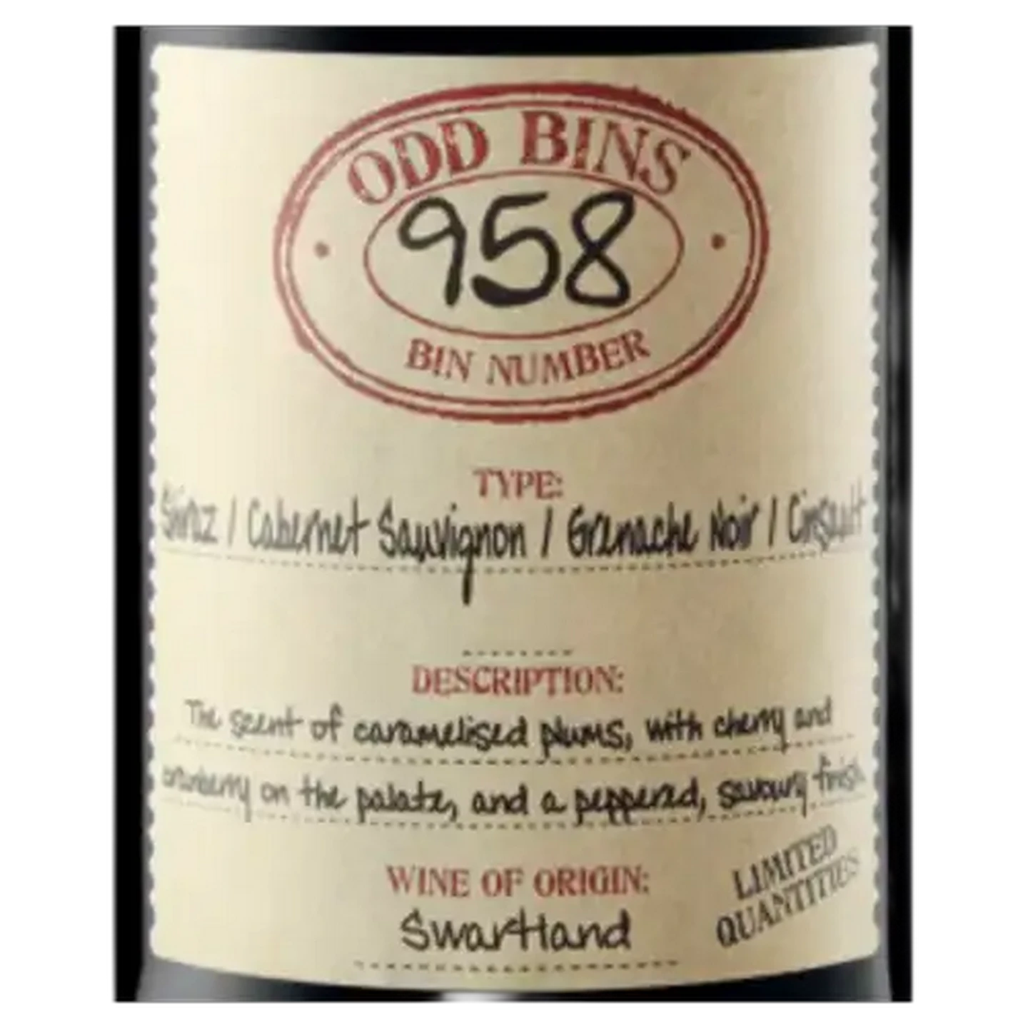 Image of Odd Bins 958 Red Blend Wine 750ml