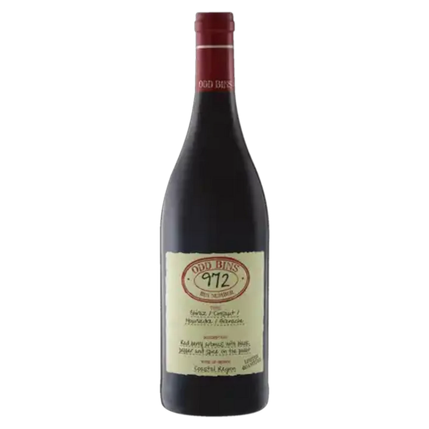 Image of Odd Bins 972 Shiraz Cinsault Mourvedre Grenache Red Wine Blend 750ml