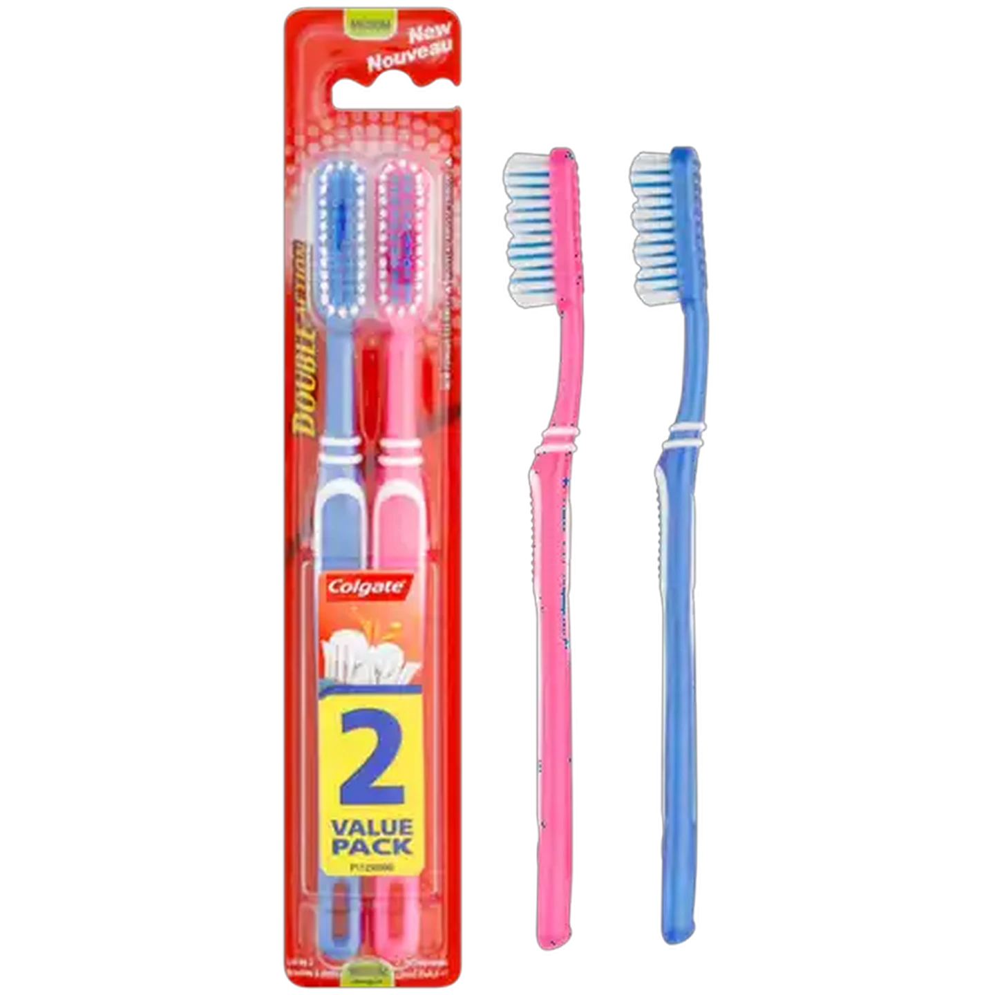 Image of Colgate Double Action Medium Toothbrush 2 Pack