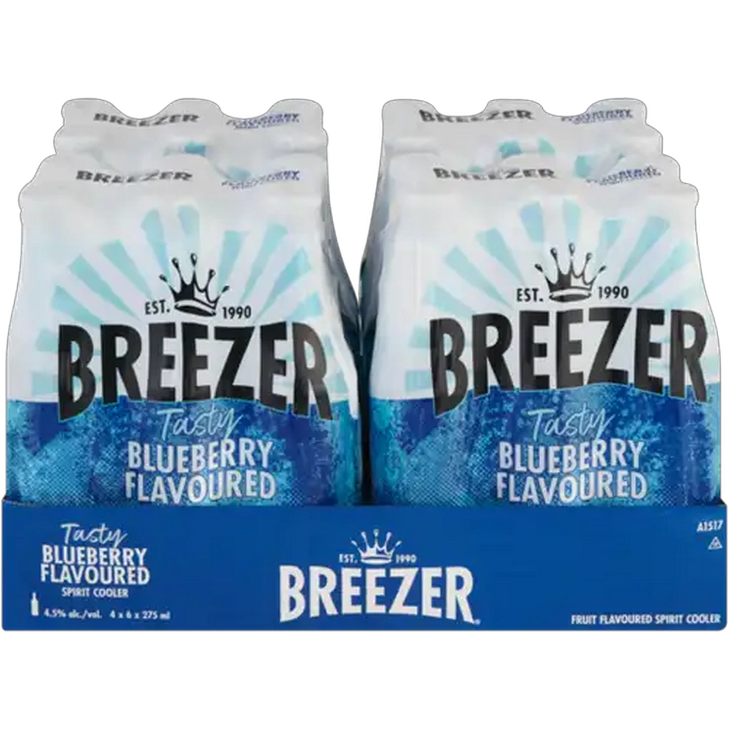 Image of Breezer Blueberry Spirit Cooler Bottles 24 x 275ml