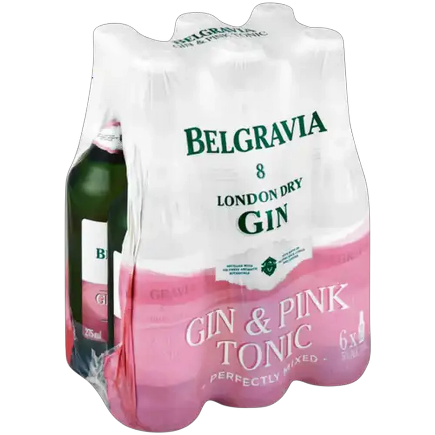 Image of Belgravia Gin & Pink Tonic Bottles 6 x 275ml