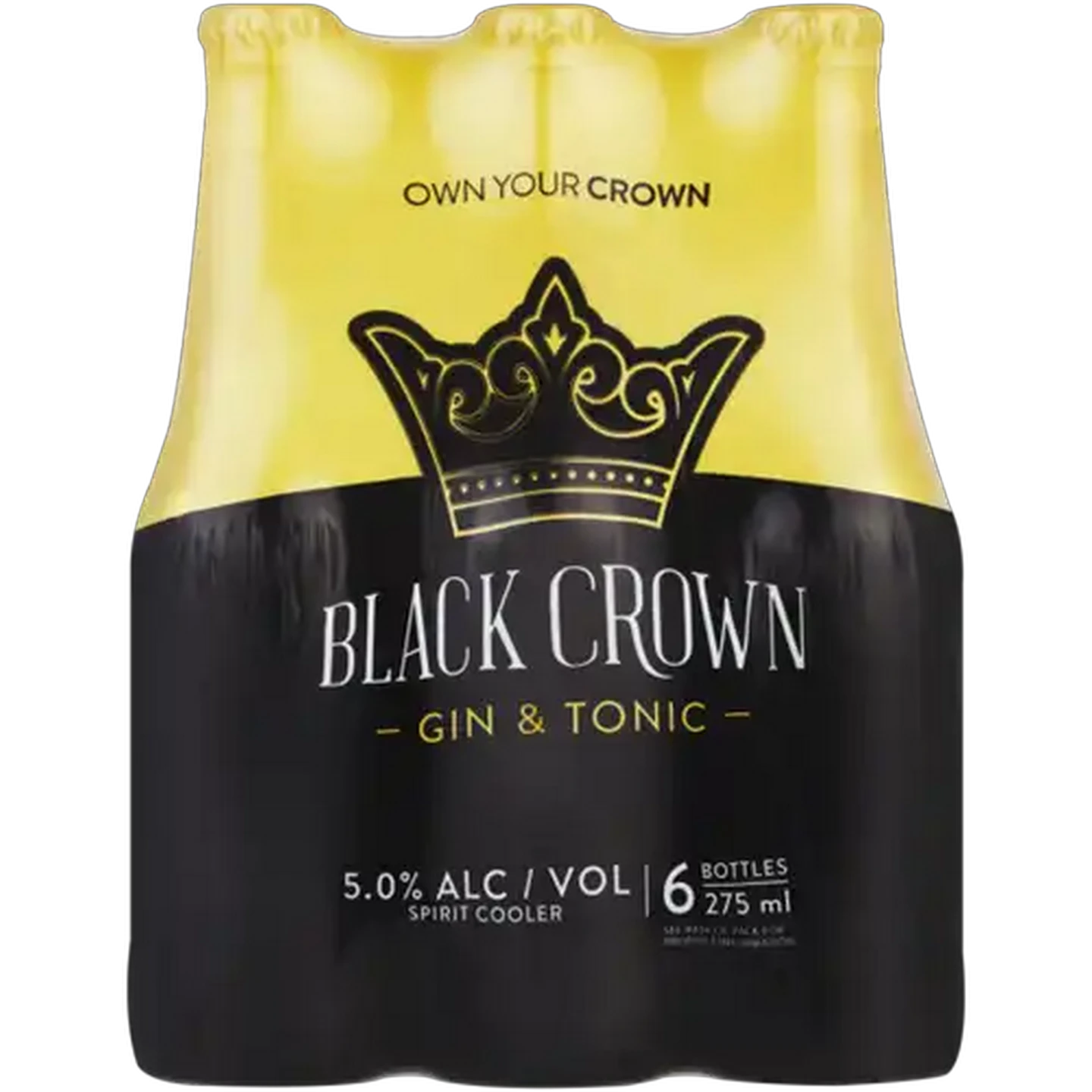 Image of Black Crown Gin & Tonic Spirit Cooler Bottles 6 x 275ml