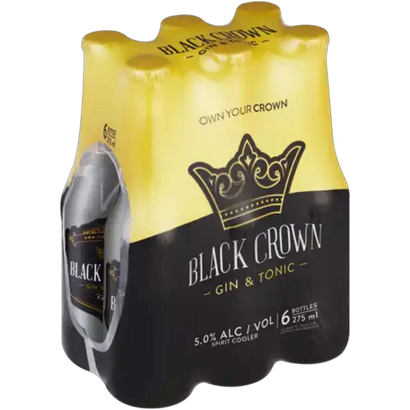 Image of Black Crown Gin & Tonic Spirit Cooler Bottles 6 x 275ml