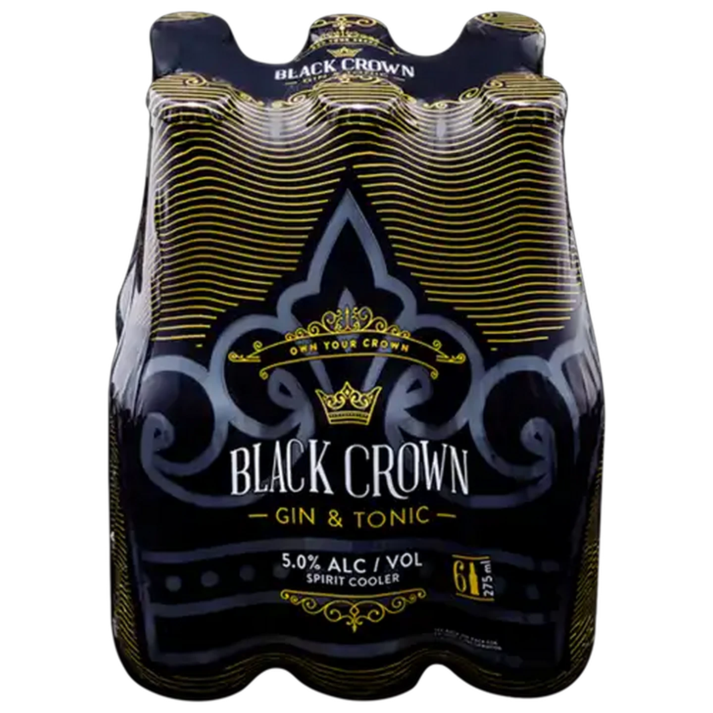 Image of Black Crown Gin & Tonic Spirit Cooler Bottles 6 x 275ml