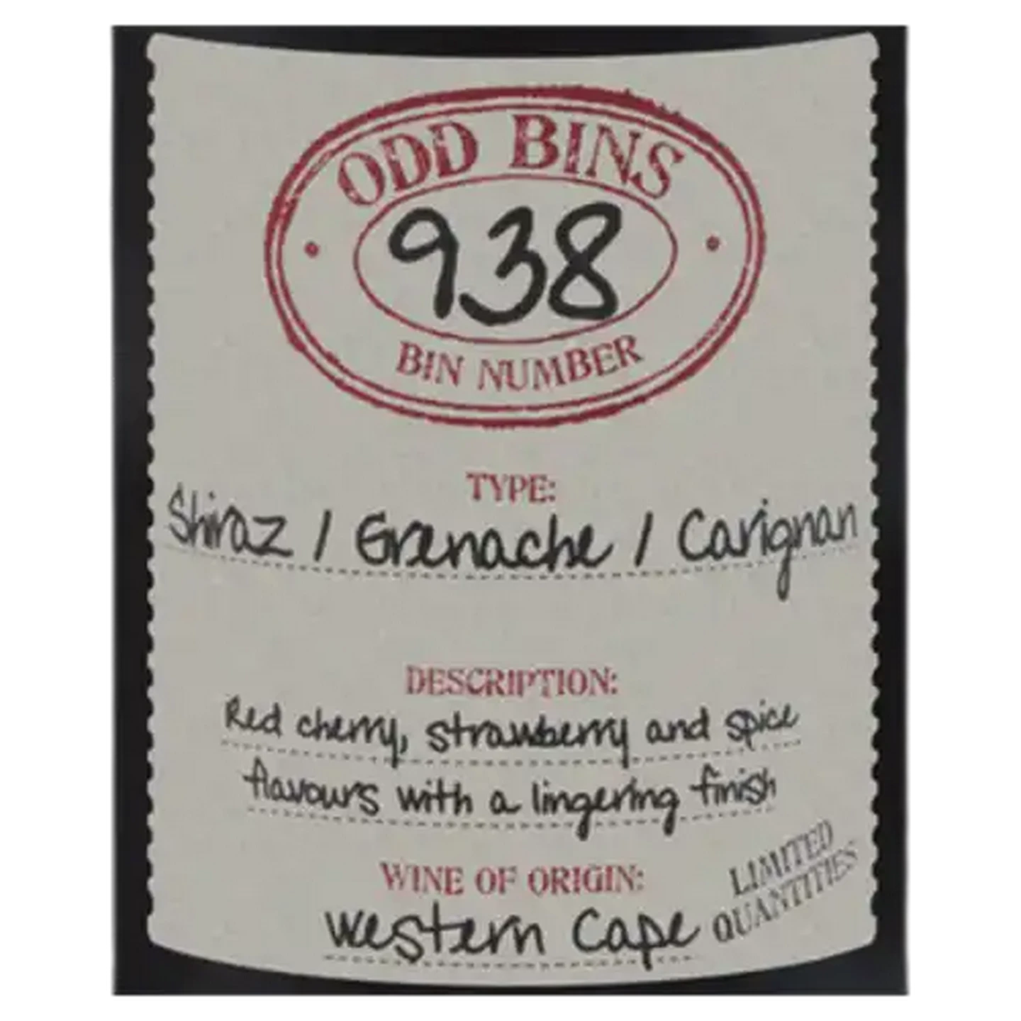 Image of Odd Bins 938 Shiraz Red Wine 750ml