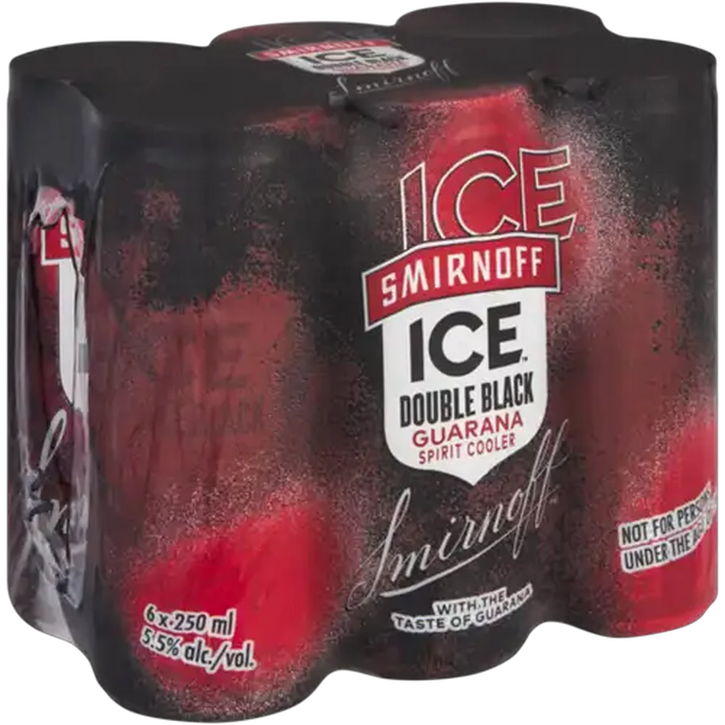 Image of Smirnoff Ice Guarana Double Black Spirit Cooler Cans 6 x 250ml