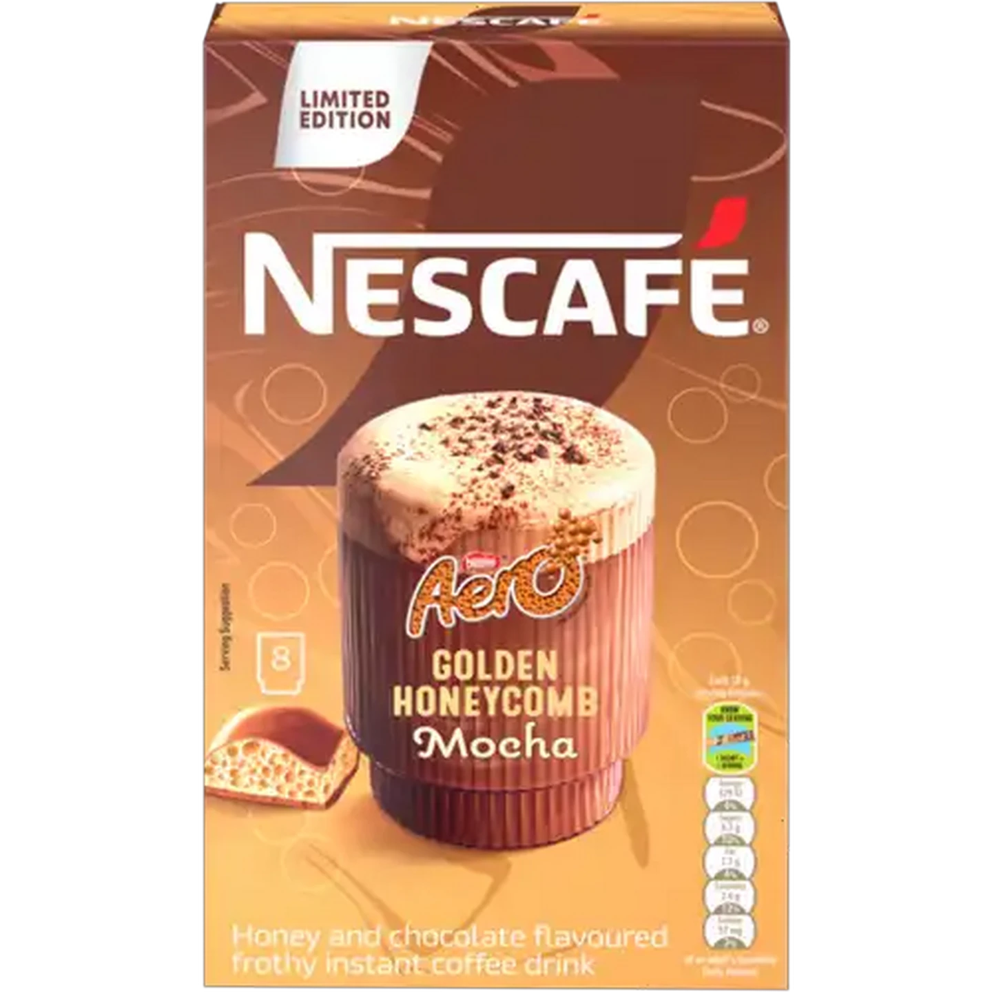 Image of Aero Golden Honeycomb Flavoured Limited Edition Instant Mocha 8 x 18g