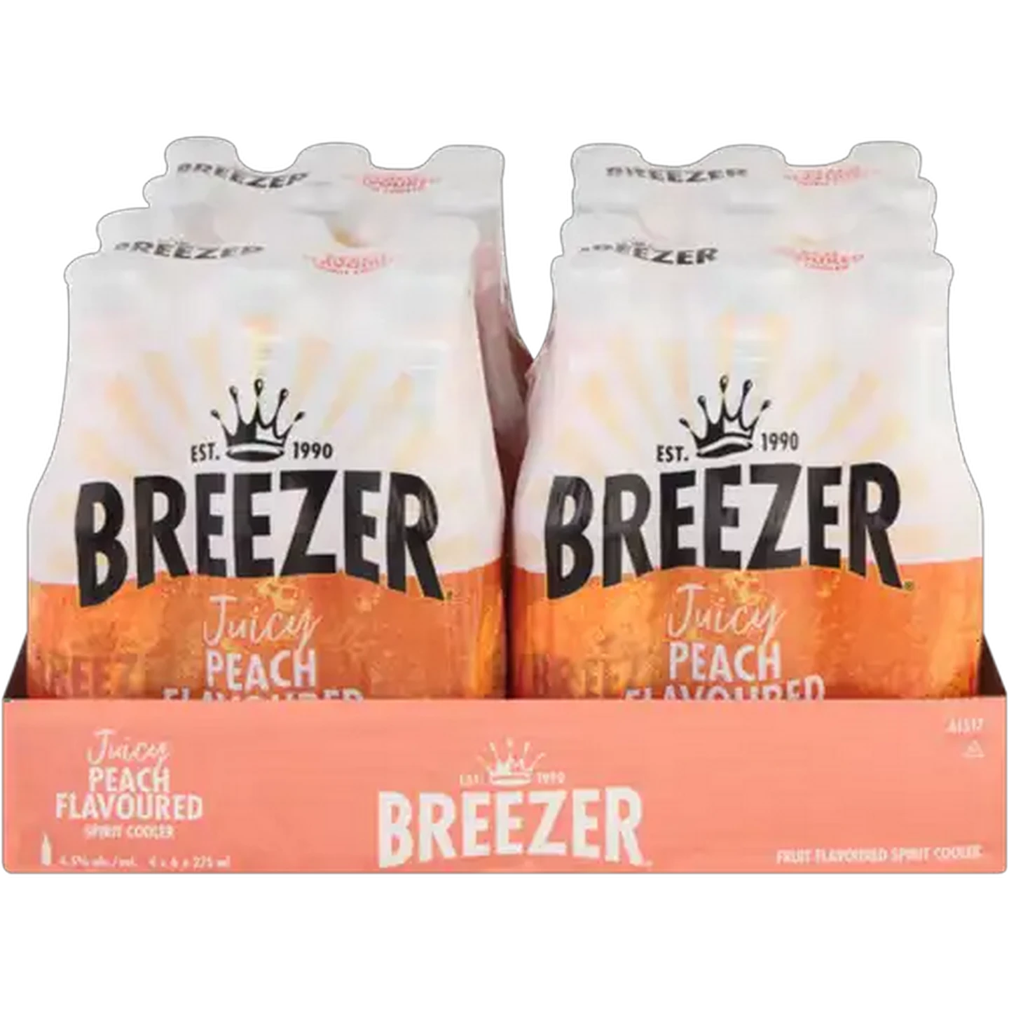 Image of Breezer Peach Flavoured Spirit Cooler Bottles 24 x 275ml