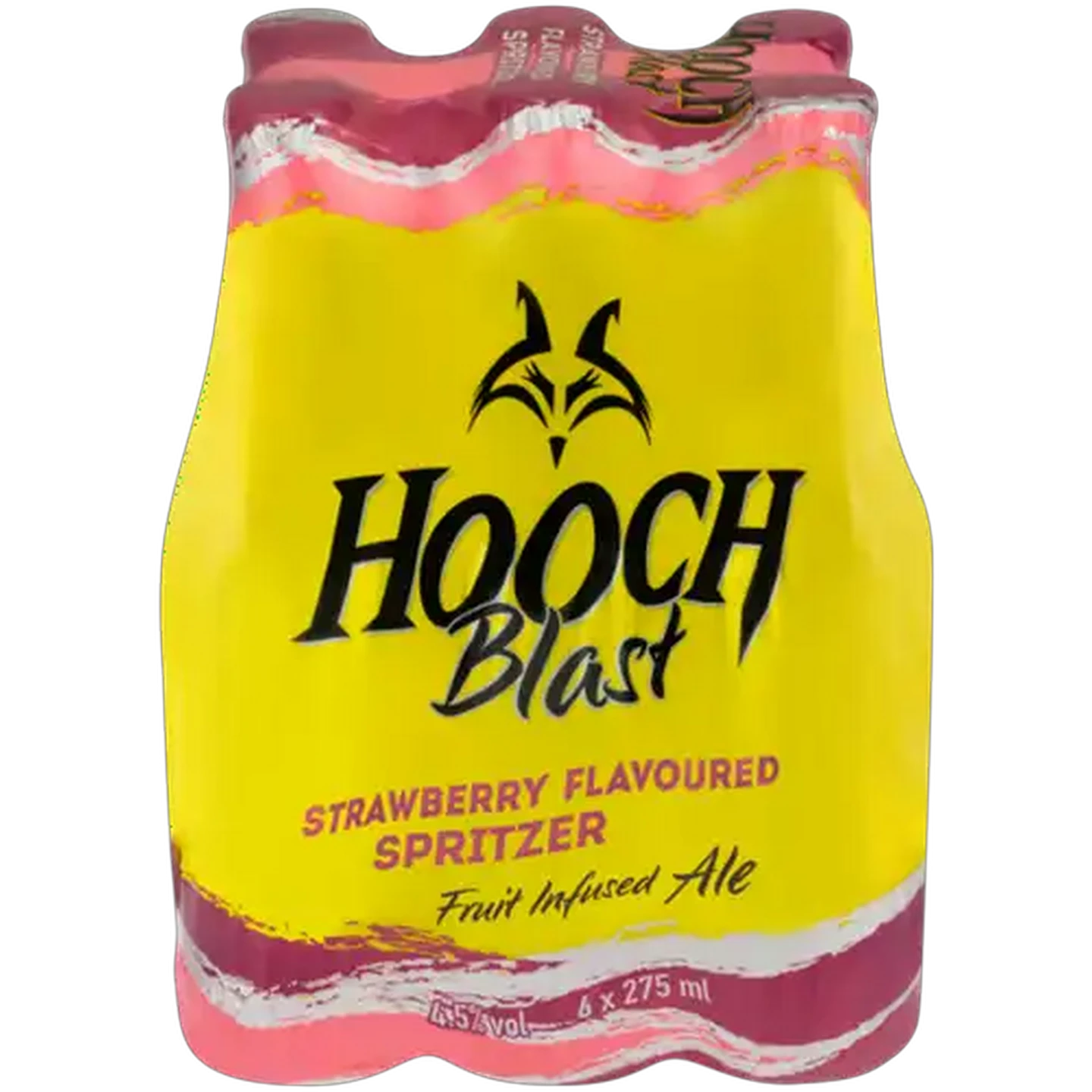 Image of Hooch Strawberry Spirit Cooler Bottles 6 x 275ml