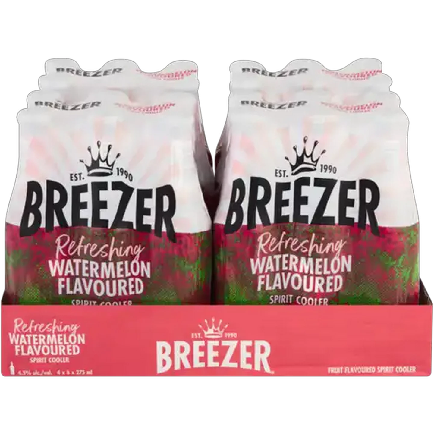 Image of Breezer Watermelon Flavoured Spirit Cooler Bottles 24 x 275ml