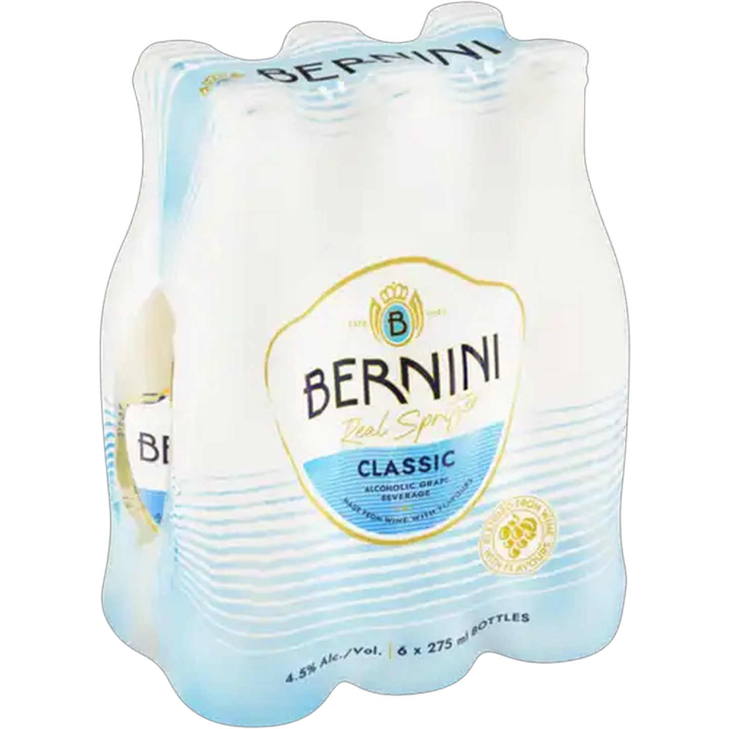 Image of Bernini Classic Alcoholic Grape Beverage Bottles 6 x 275ml