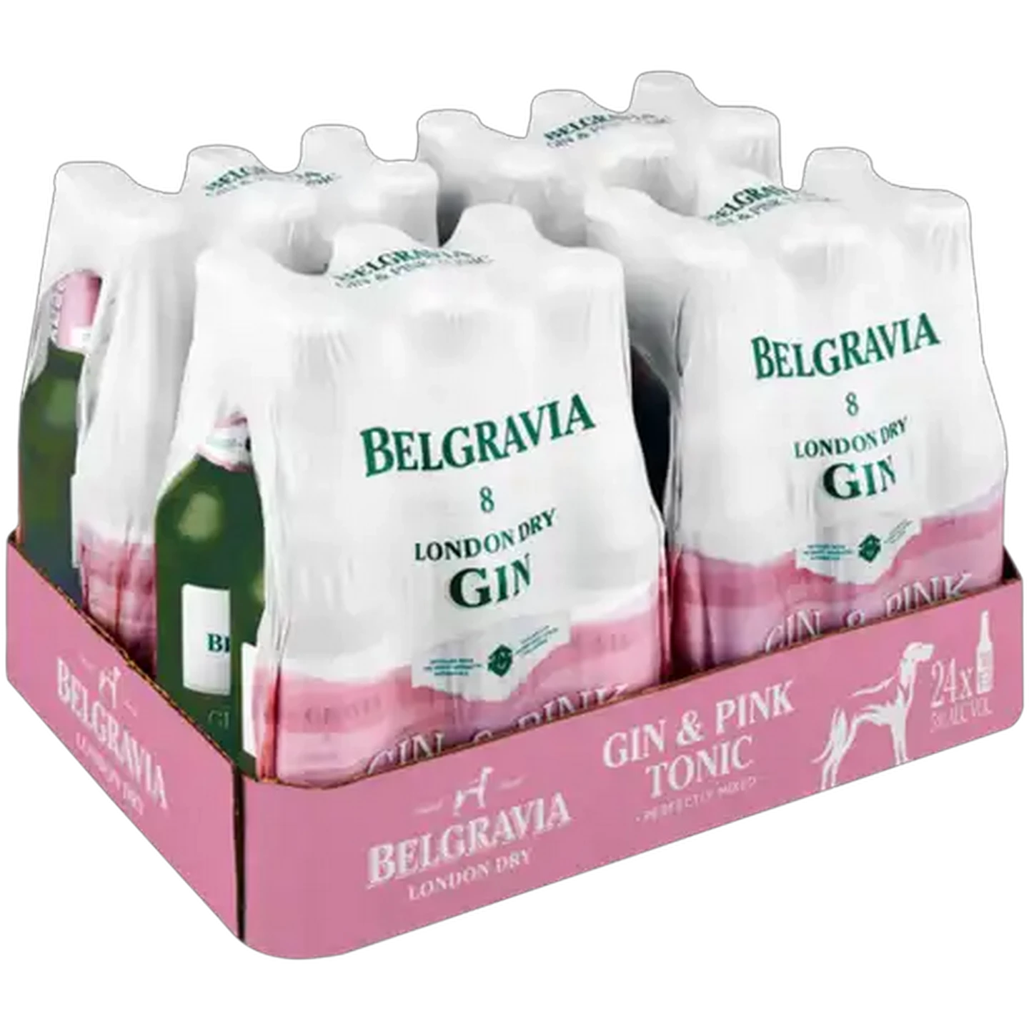 Image of Belgravia Gin & Pink Tonic Bottles 24 x 275ml