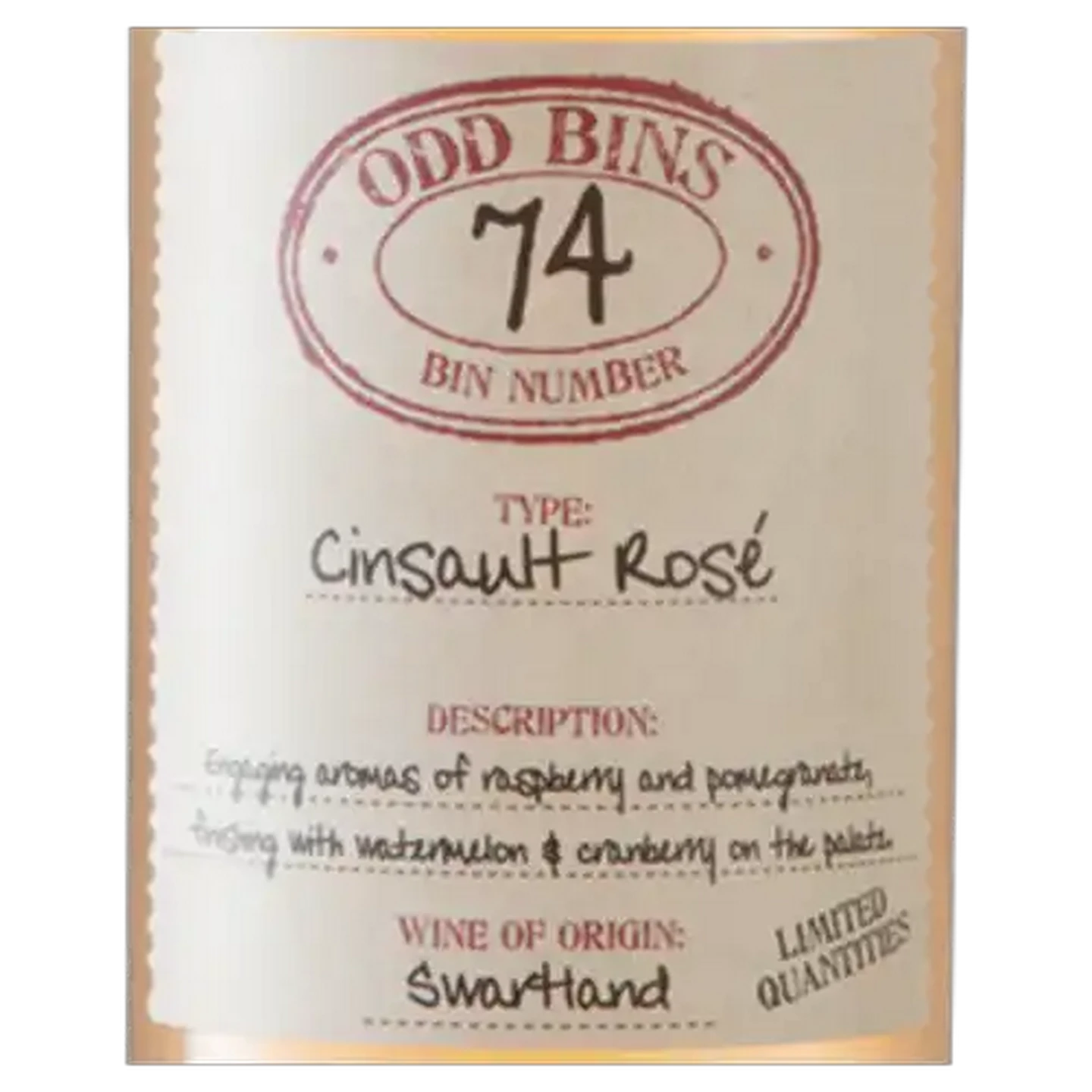 Image of Odd Bins Bin Number 74 Cinsault Rosé Bottle 750ml