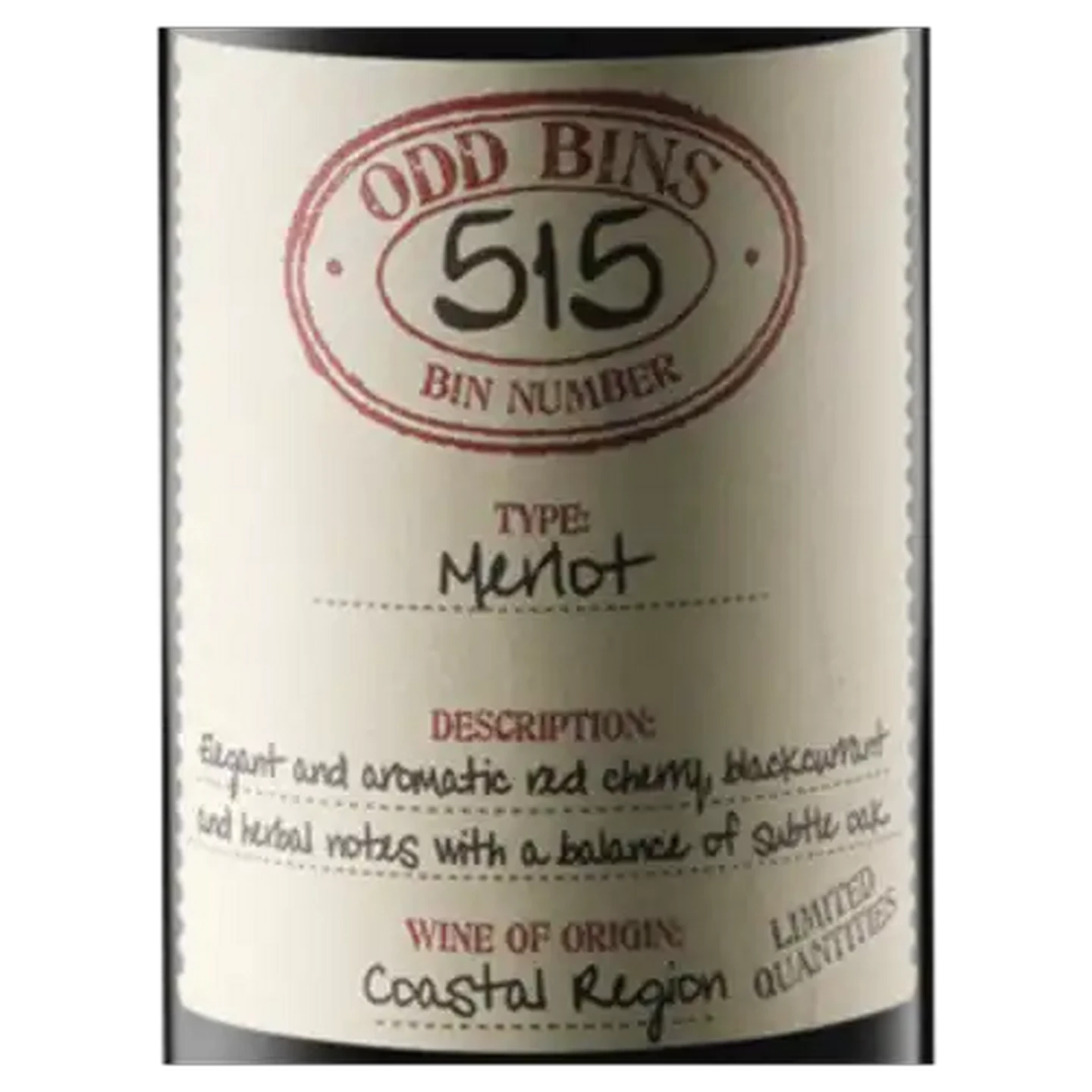 Image of Odd Bins 515 Merlot Red Wine 750ml