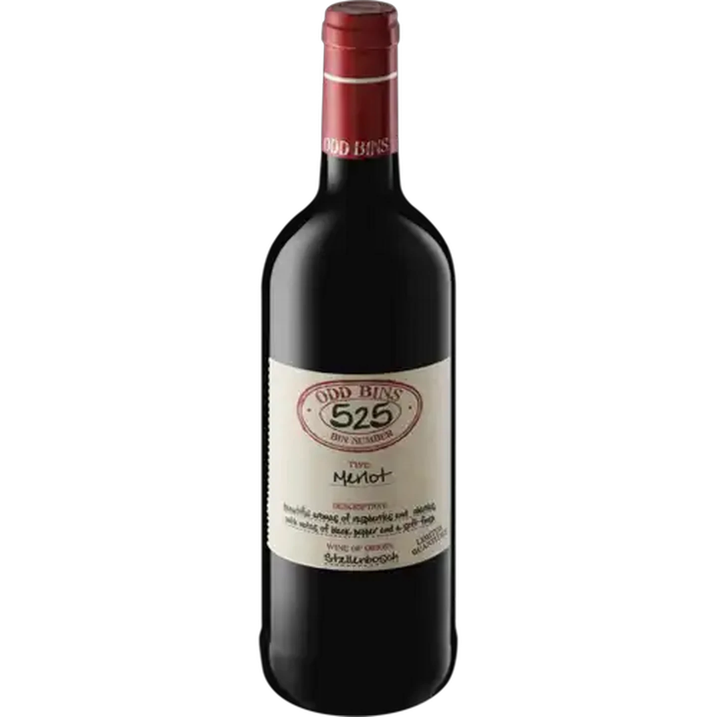Image of Odd Bins 525 Merlot Red Wine Bottle 750ml
