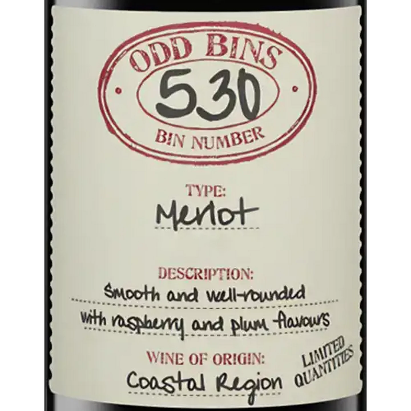 Image of Odd Bins 530 Merlot Red Wine Bottle 750ml