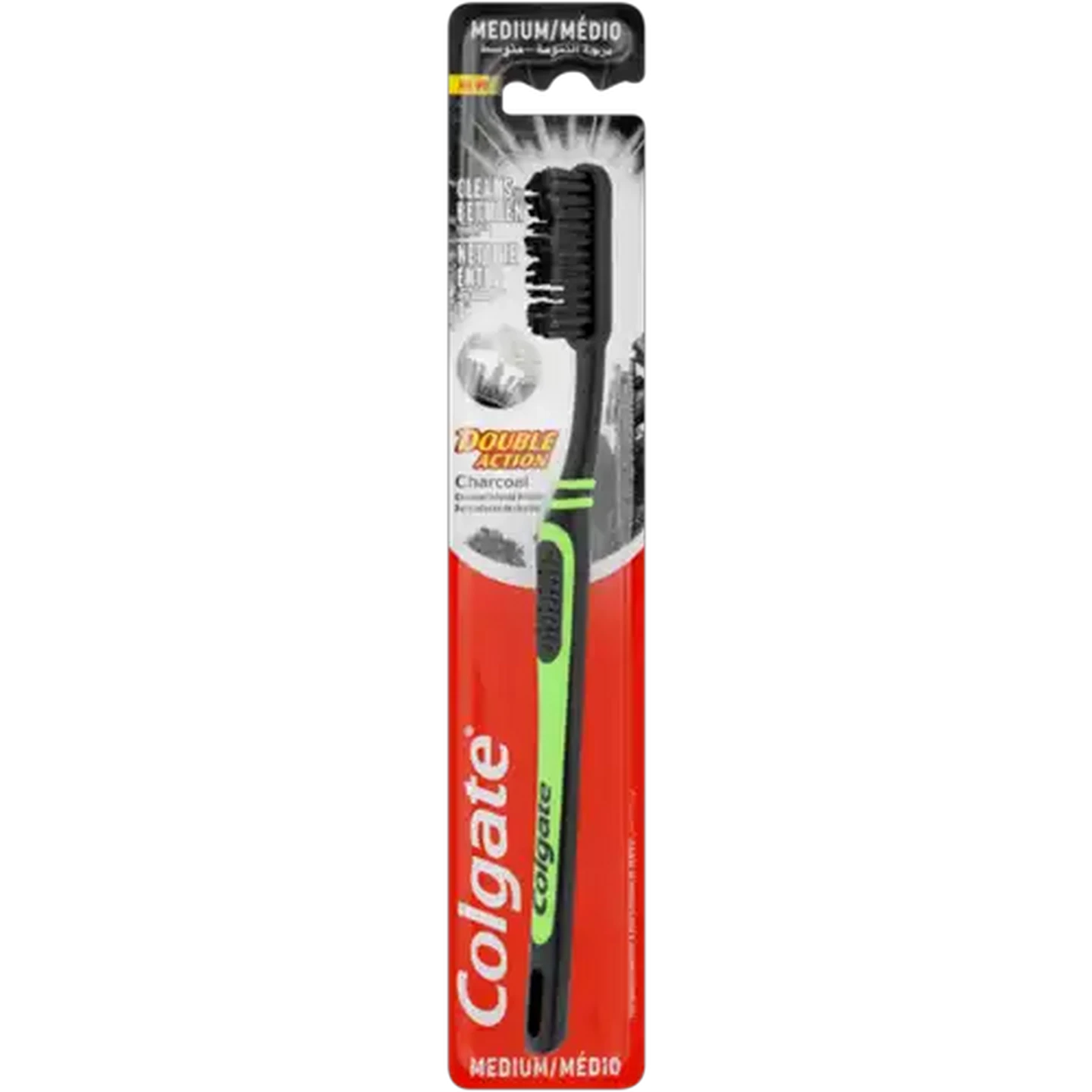 Image of Colgate Double Action Black Medium Charcoal Toothbrush