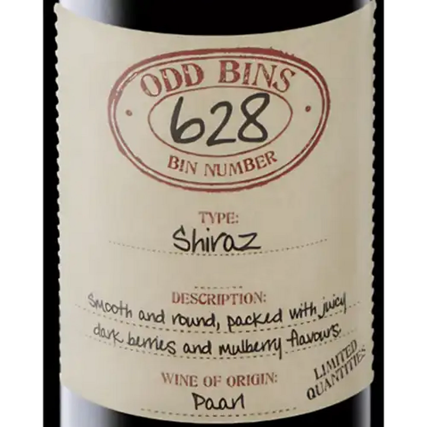 Image of Odd Bins 628 Shiraz Red Wine Bottle 750ml