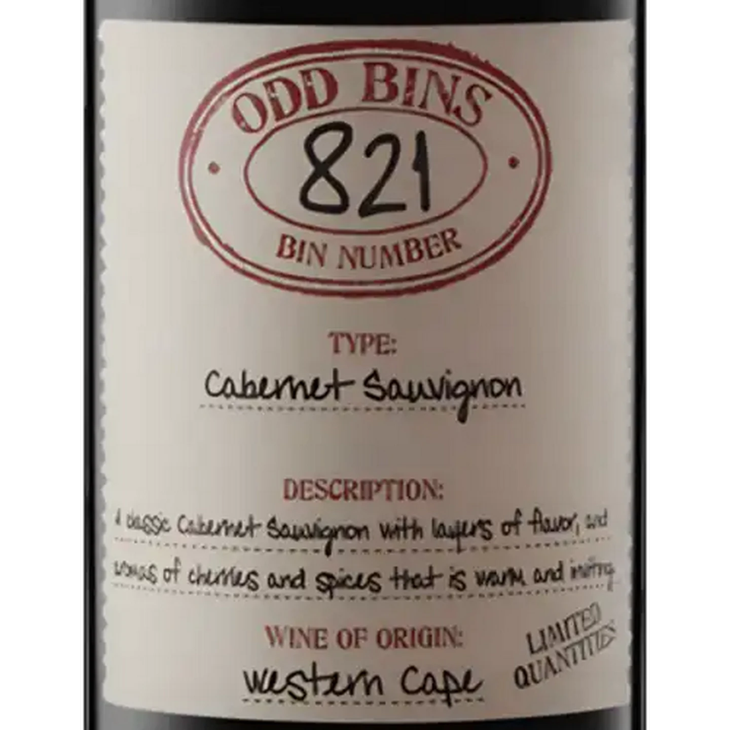 Image of Odd Bins 821 Cabernet Sauvignon Red Wine 750ml
