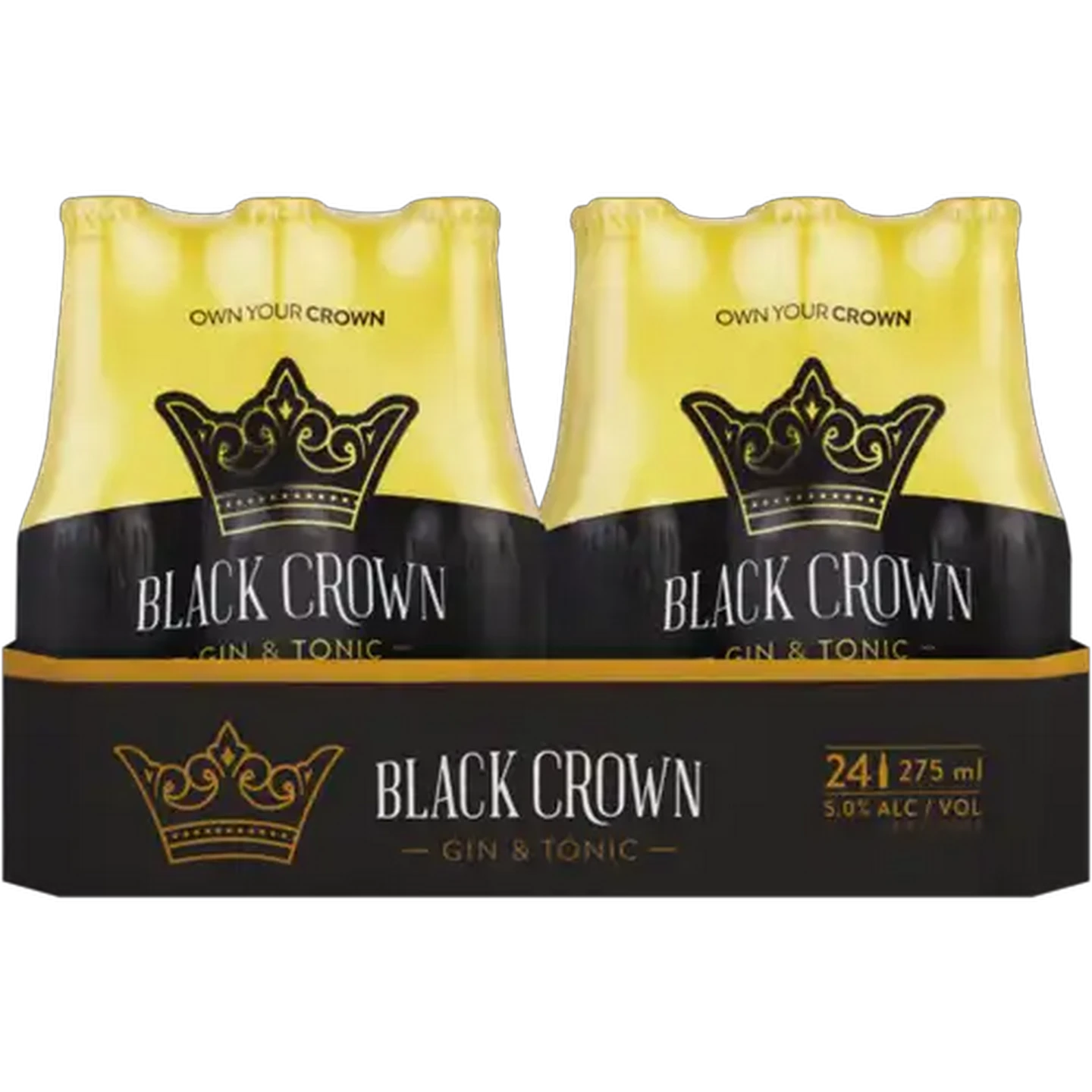 Image of Black Crown Gin & Tonic Spirit Cooler Bottles 24 x 275ml