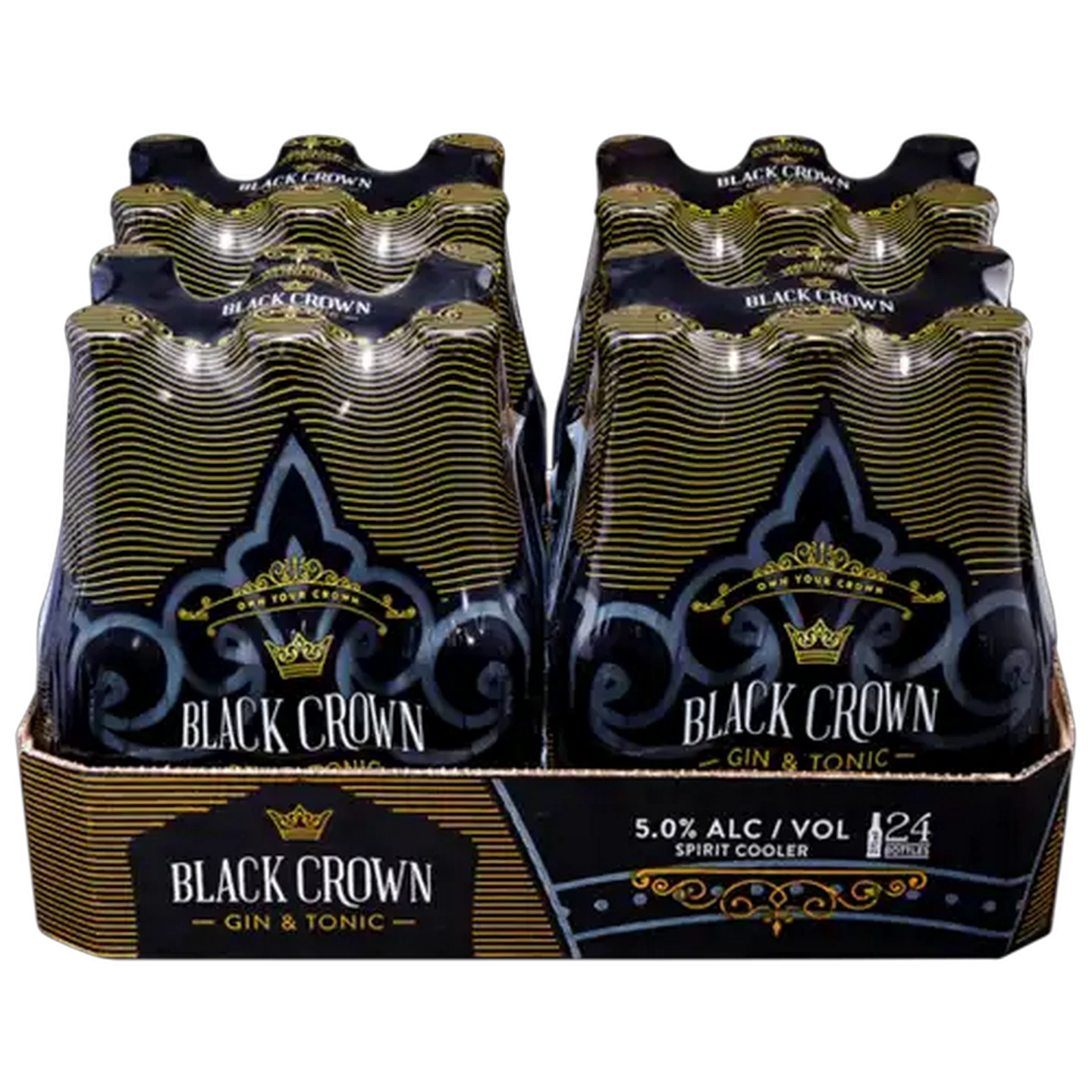 Image of Black Crown Gin & Tonic Spirit Cooler Bottles 24 x 275ml