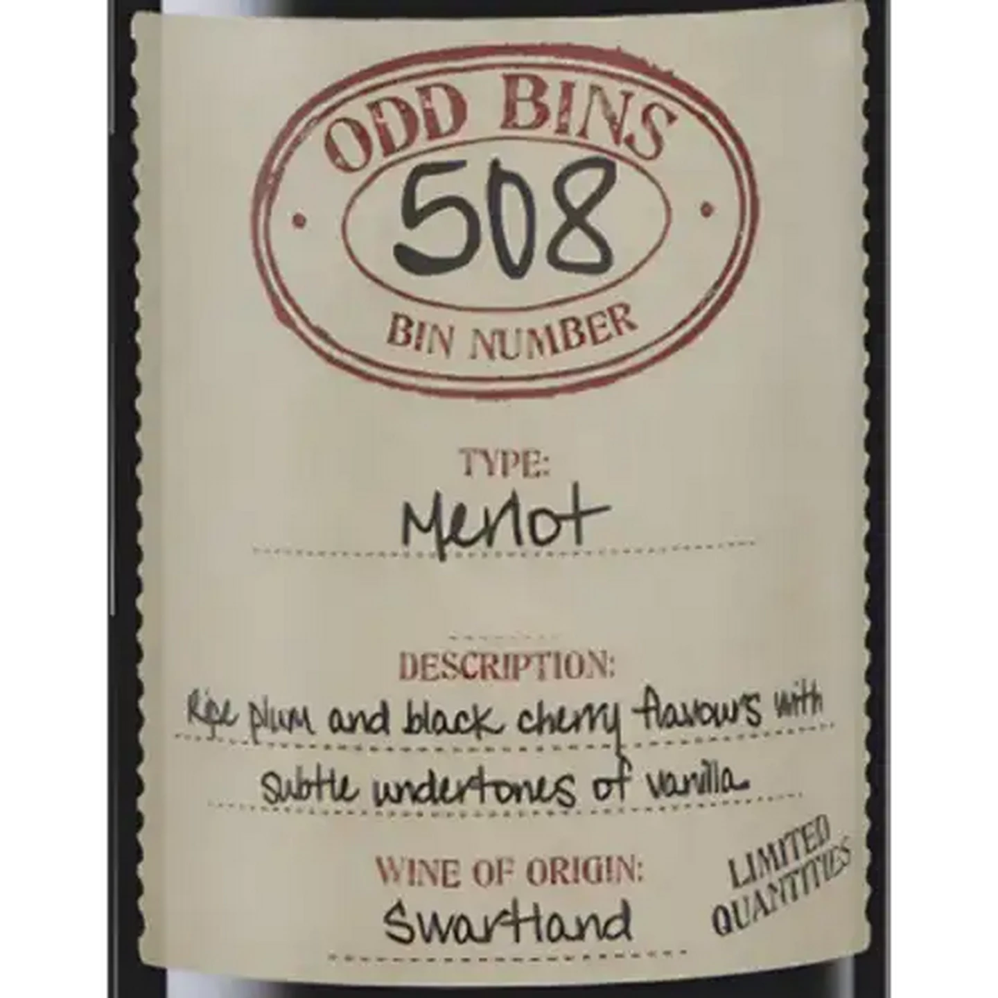 Image of Odd Bins 508 Merlot Red Wine 750ml