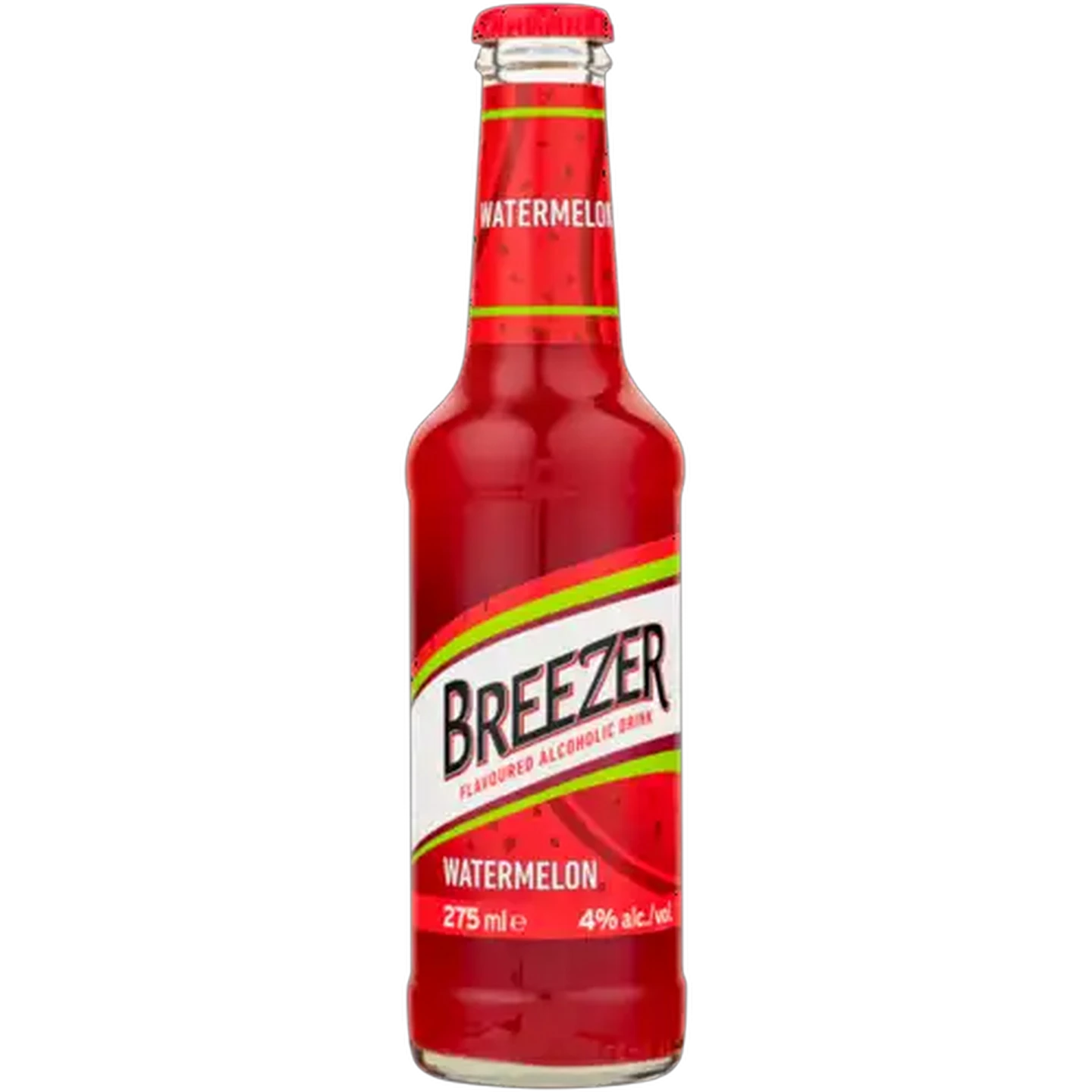 Image of Breezer Watermelon Flavoured Alcoholic Drink Bottle 275ml