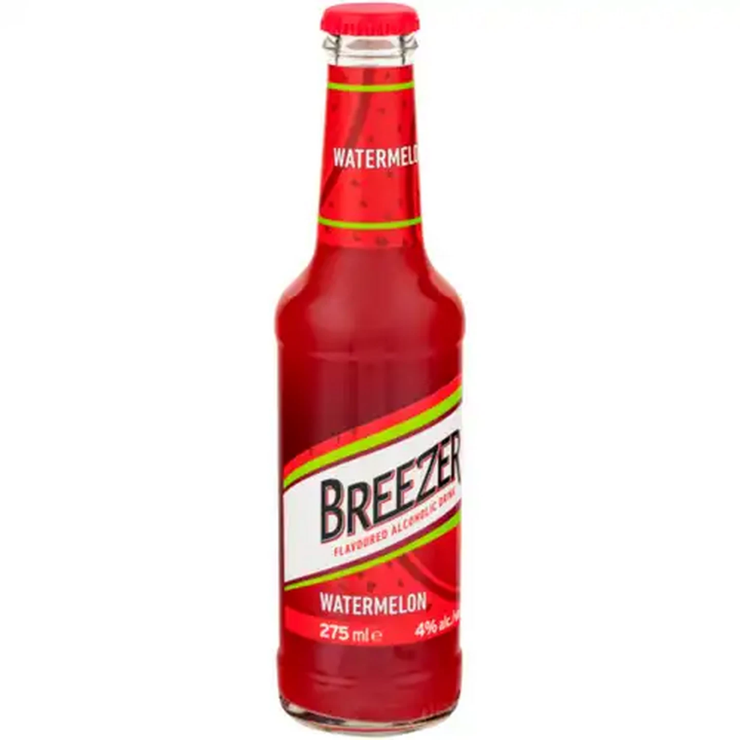 Image of Breezer Watermelon Flavoured Alcoholic Drink Bottle 275ml