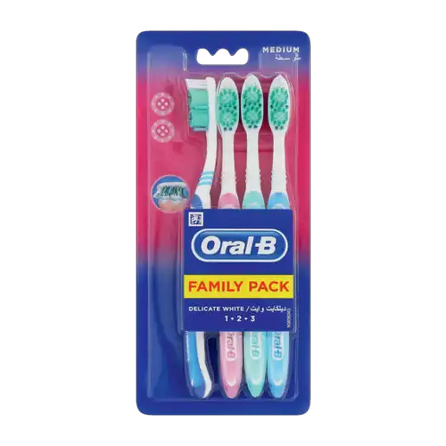 Image of Oral-B Delicate White Family Pack Toothbrushes 4 Pack