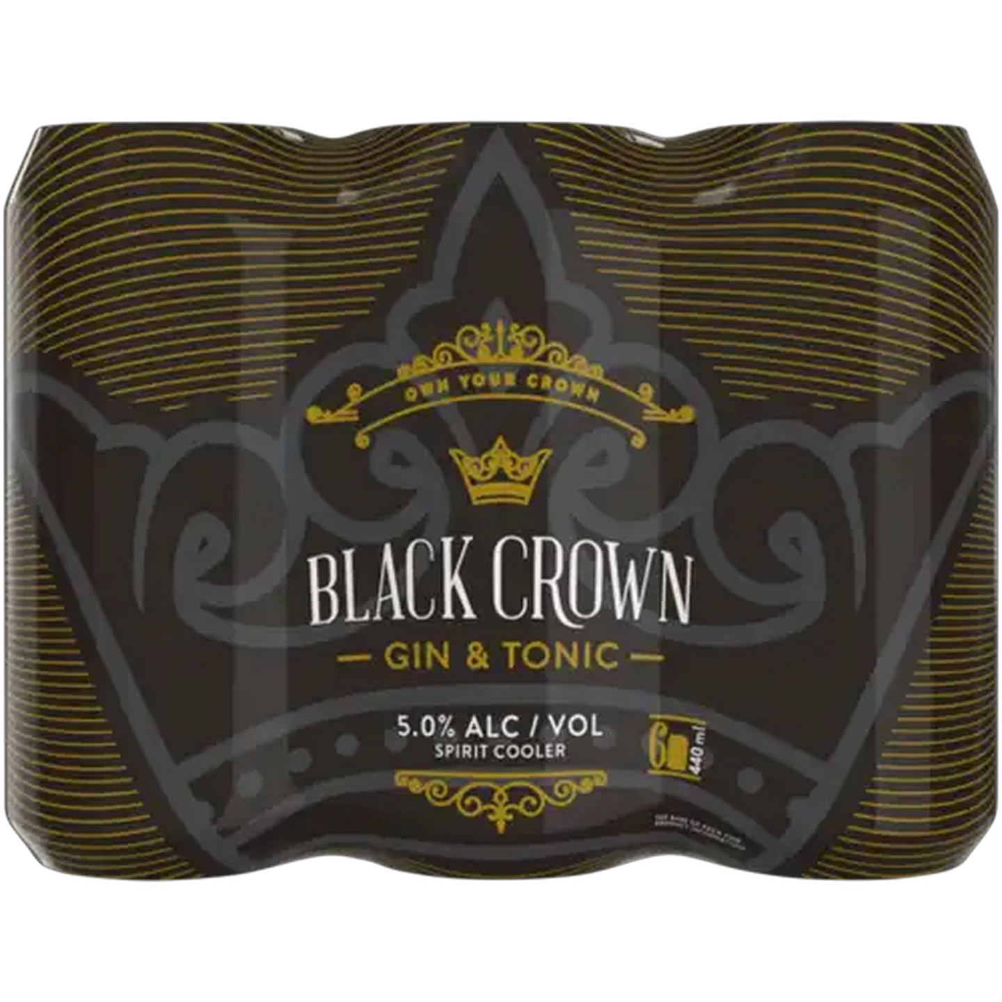 Image of Black Crown Gin & Tonic Spirit Cooler Cans 6 x 440ml