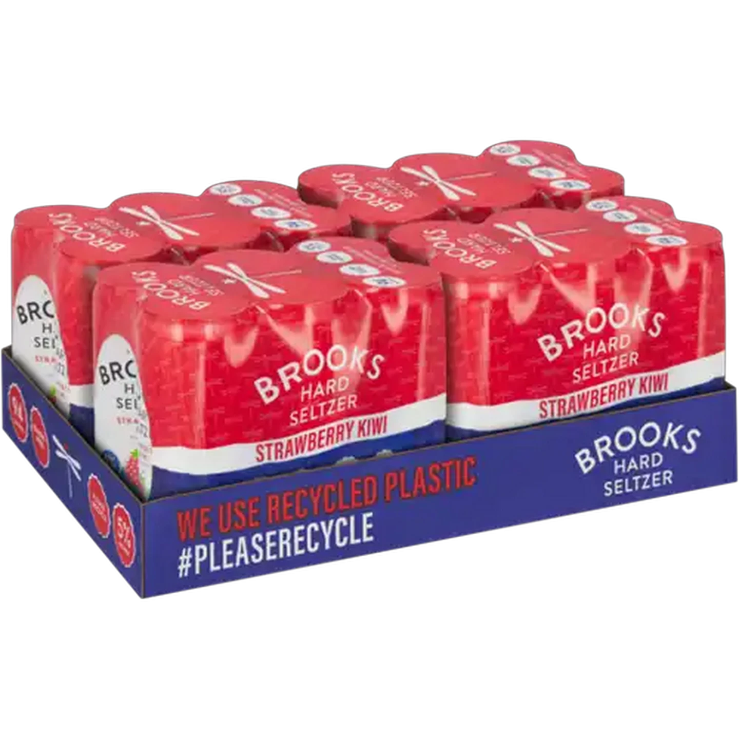 Image of Brooks Strawberry Kiwi Flavoured Hard Seltzer Cans 24 x 300ml