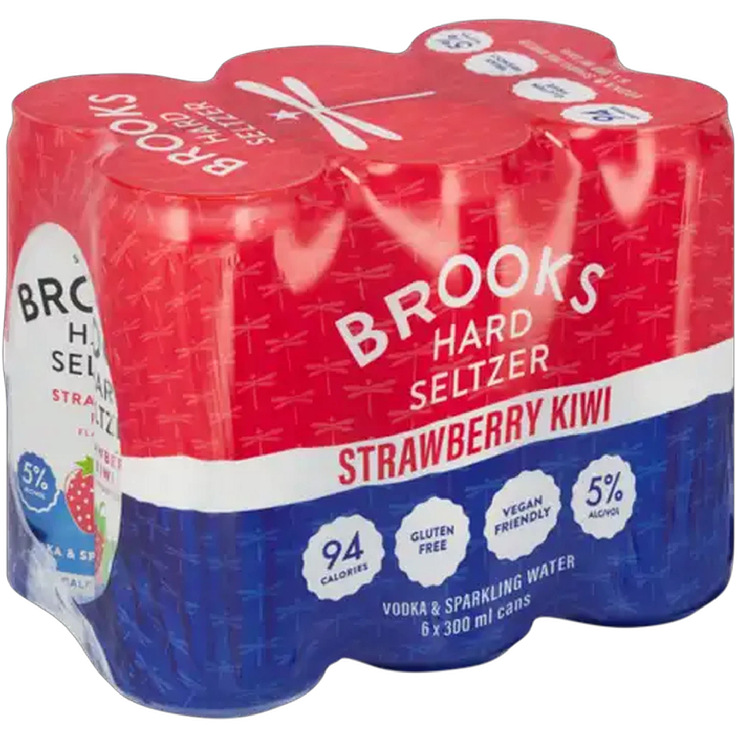 Image of Brooks Strawberry Kiwi Flavoured Hard Seltzer Cans 6 x 300ml