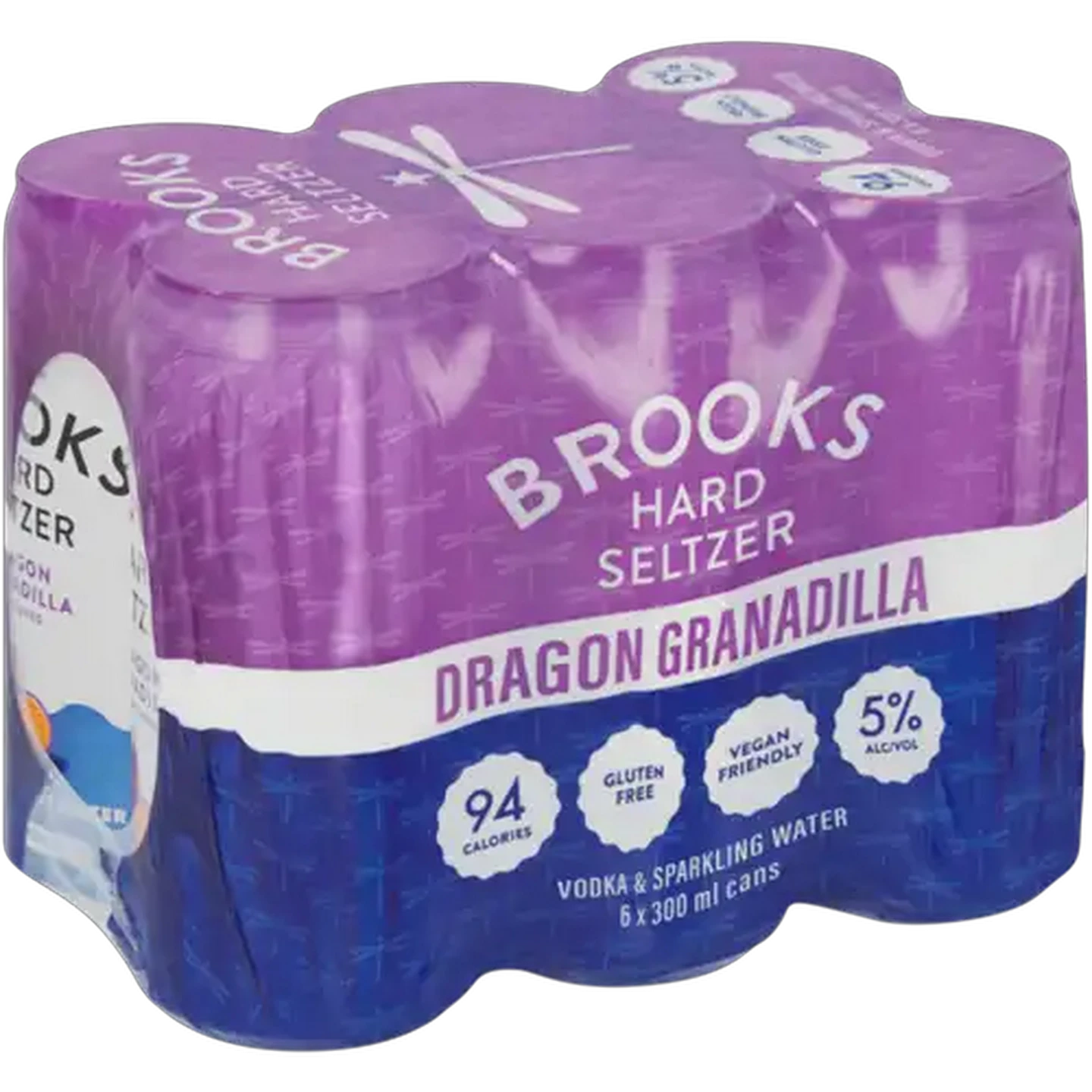 Image of Brooks Dragon Granadilla Flavoured Hard Seltzer Cans 6 x 300ml
