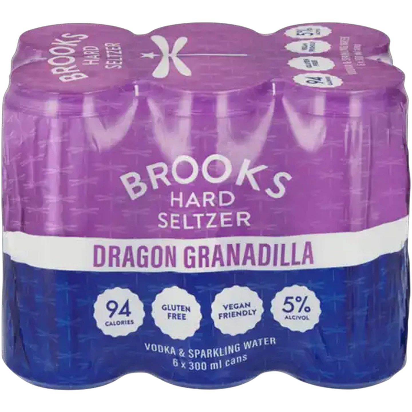 Image of Brooks Dragon Granadilla Flavoured Hard Seltzer Cans 6 x 300ml