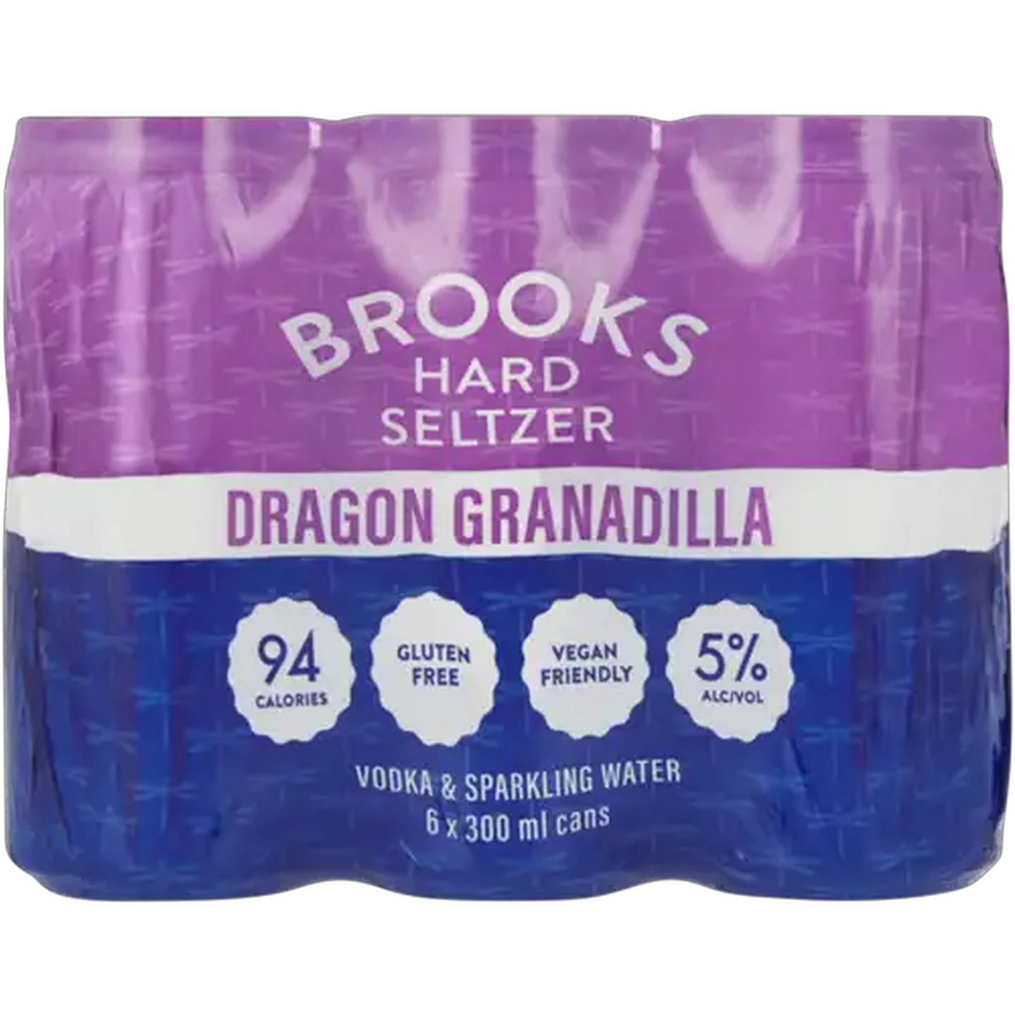Image of Brooks Dragon Granadilla Flavoured Hard Seltzer Cans 6 x 300ml