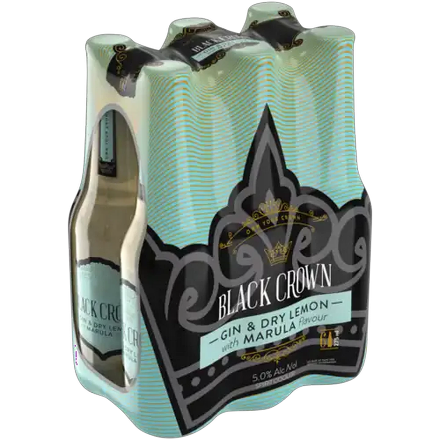 Image of Black Crown Gin & Dry Lemon With Marula Bottles 6 x 275ml