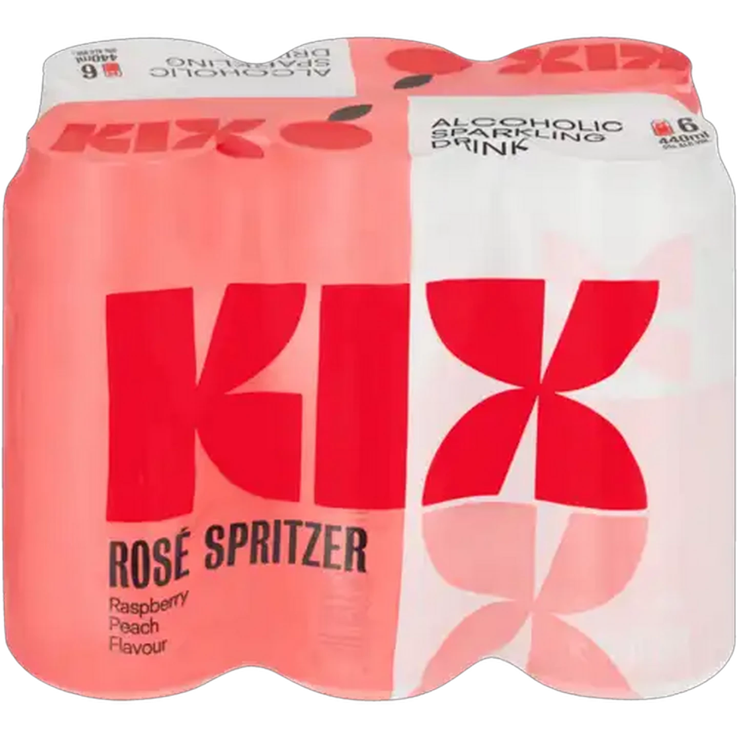 Image of KIX Raspberry Peach Flavour Spritzer Cans 6 x 440ml