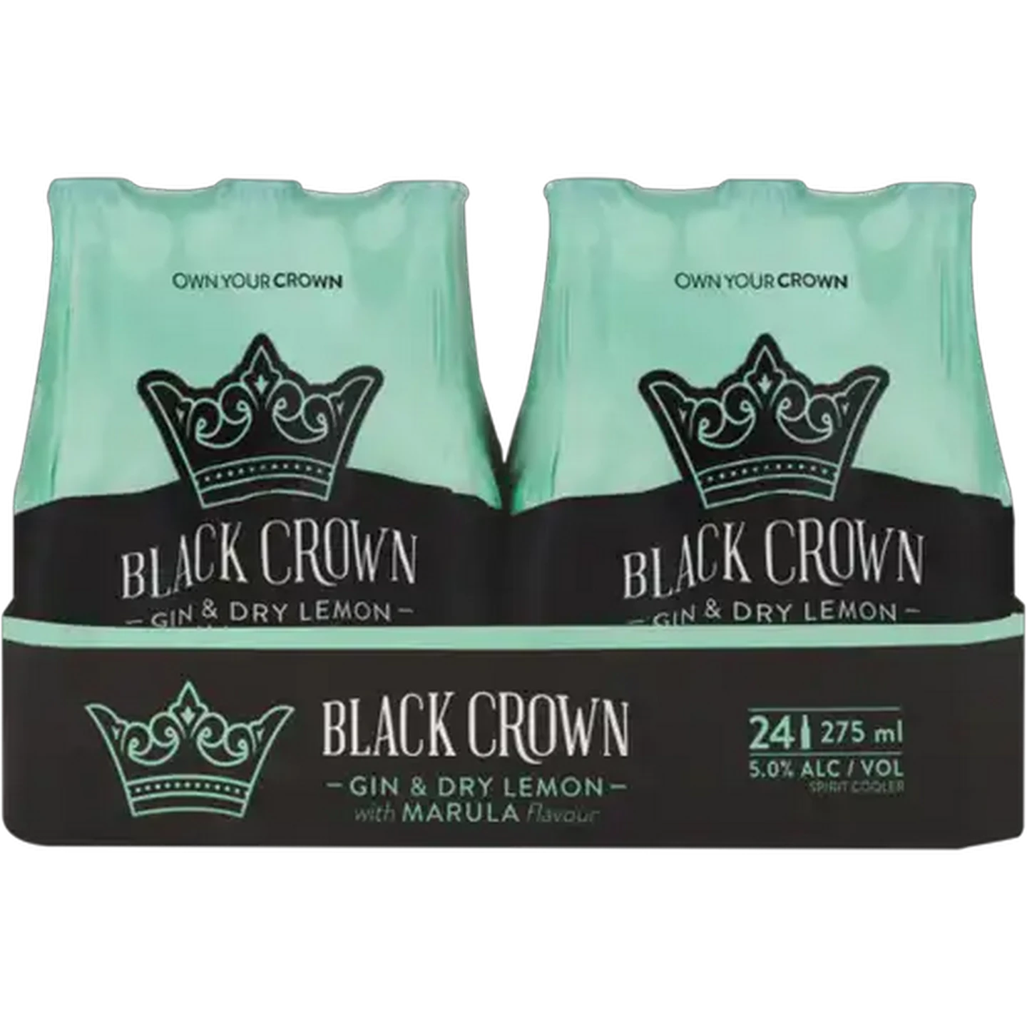 Image of Black Crown Gin & Dry Lemon with Marula Flavour Spirit Cooler 24 x 275ml