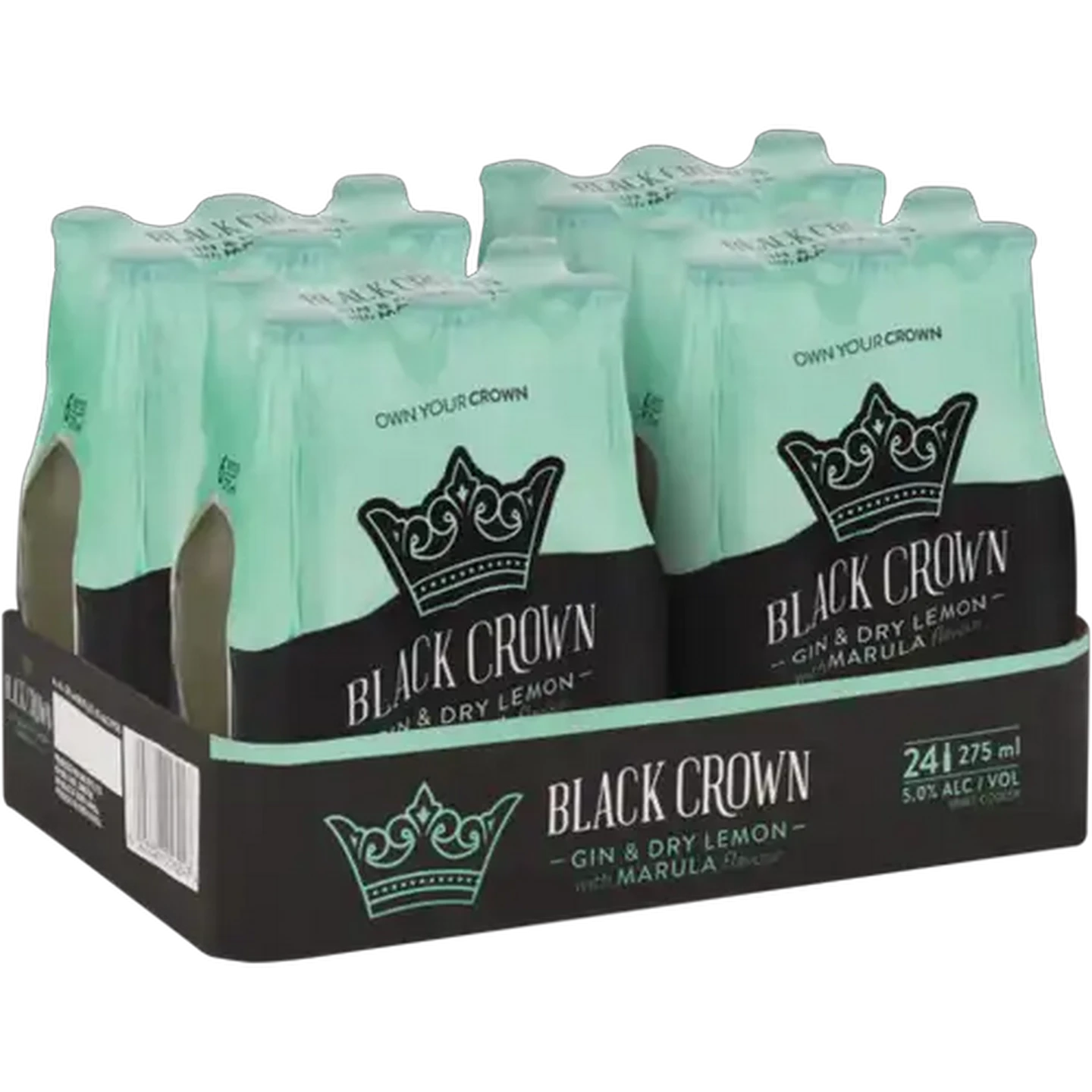Image of Black Crown Gin & Dry Lemon with Marula Flavour Spirit Cooler 24 x 275ml
