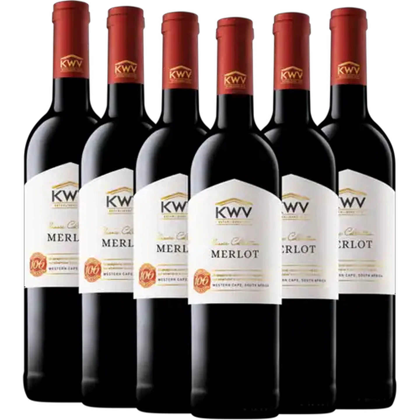 Image of KWV Classic Merlot Red Wine Bottles 6 x 750ml