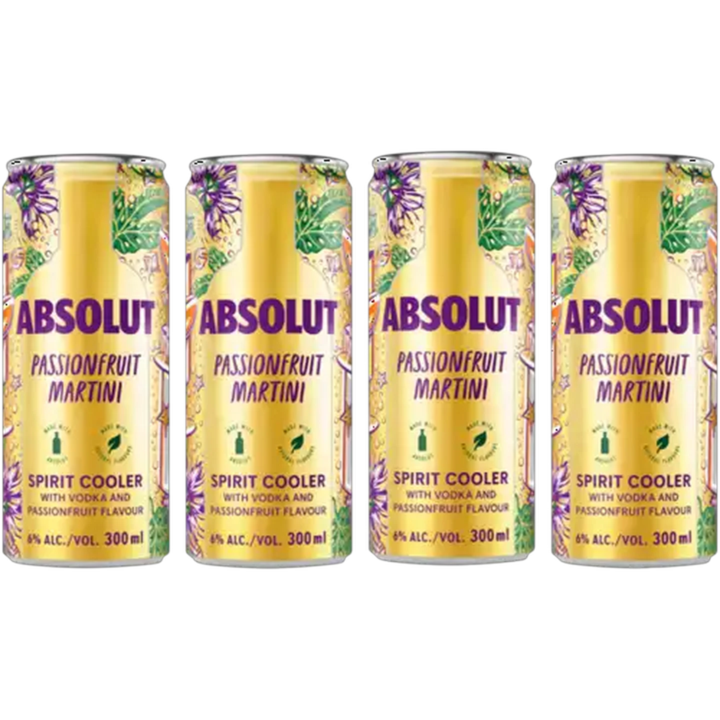 Image of Absolut Passionfruit Martini Spirit Coolers Cans 4 x 300ml