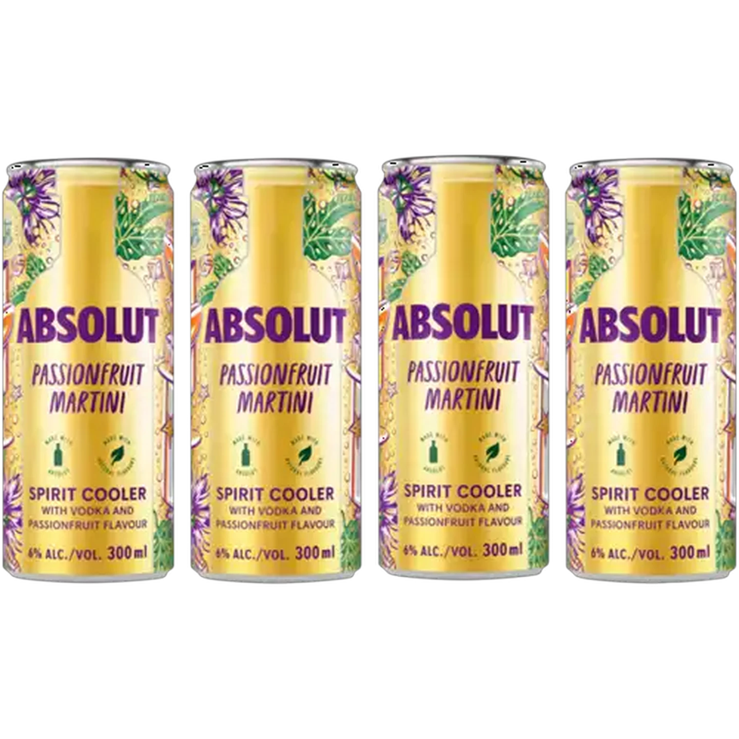 Image of Absolut Passionfruit Martini Spirit Coolers Cans 4 x 300ml