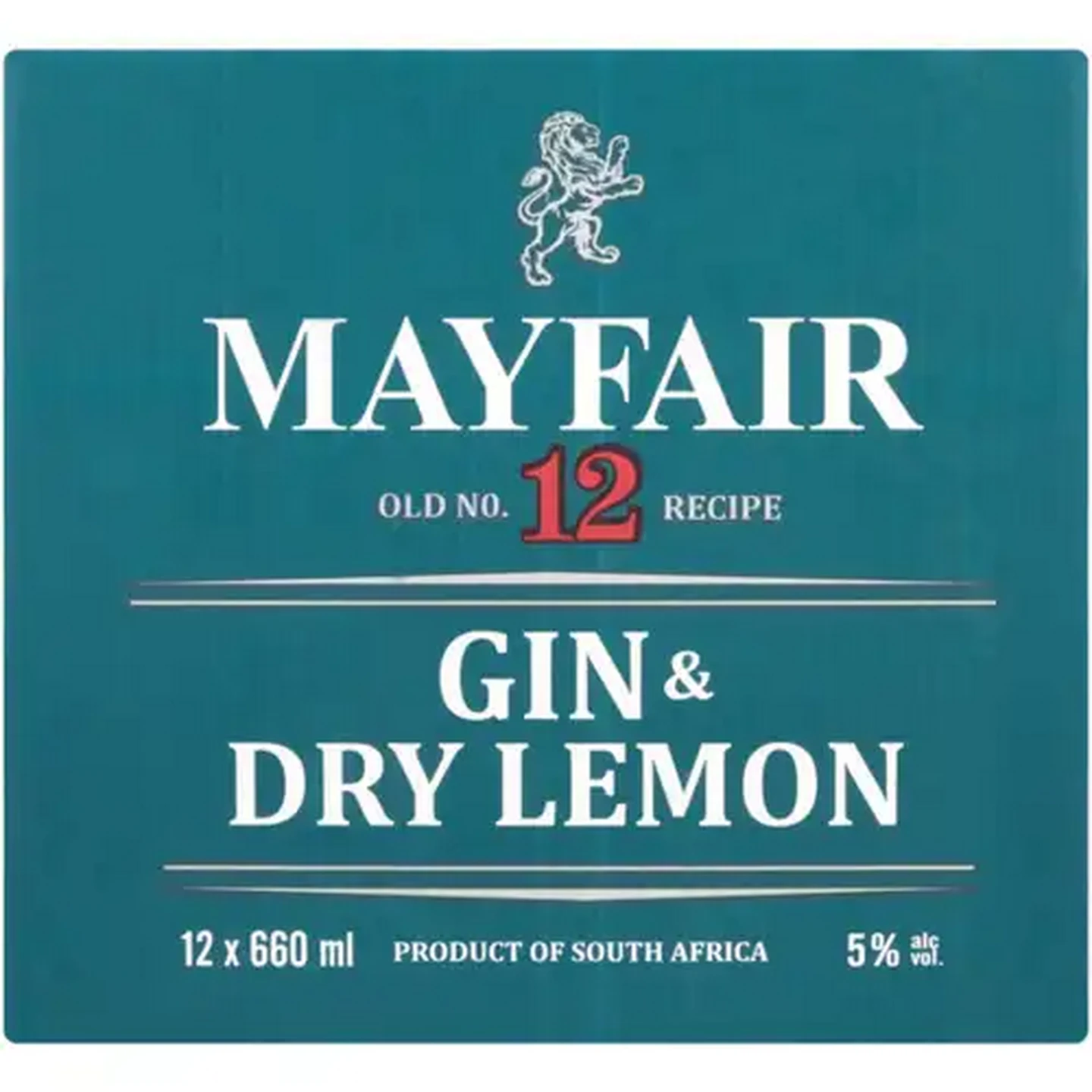 Image of Mayfair Gin & Dry Lemon 12 x 660ml