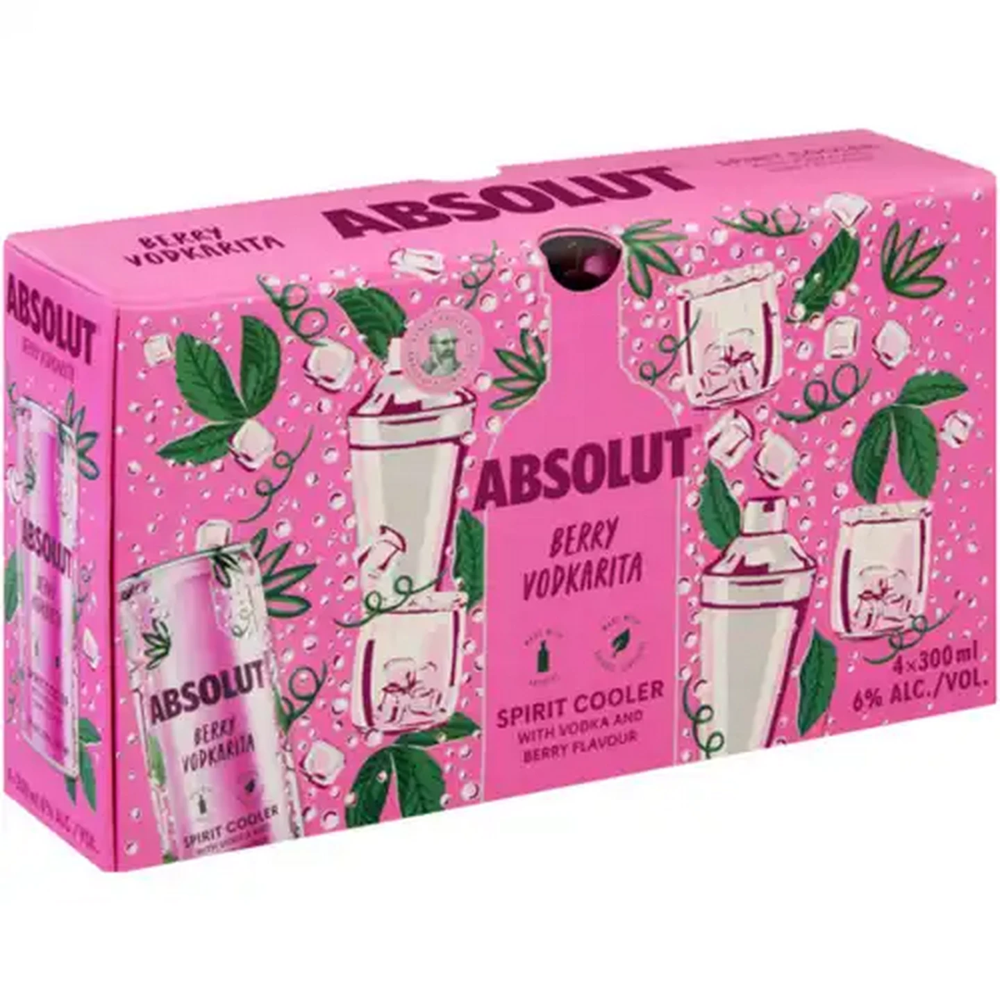Image of Absolut Berry Vodkarita Spirit Cooler 4 x 300ml