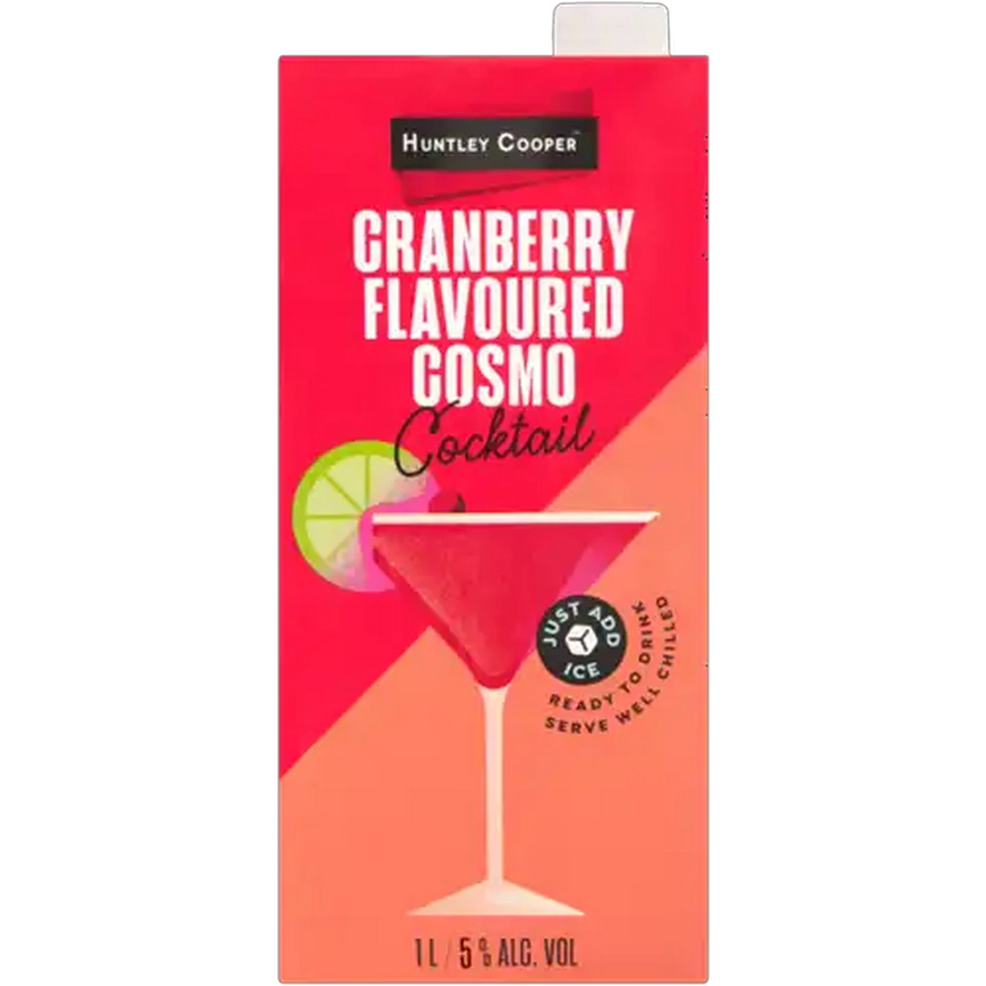 Image of Huntley Cooper Cranberry Flavoured Cosmo Cocktail Carton 1L