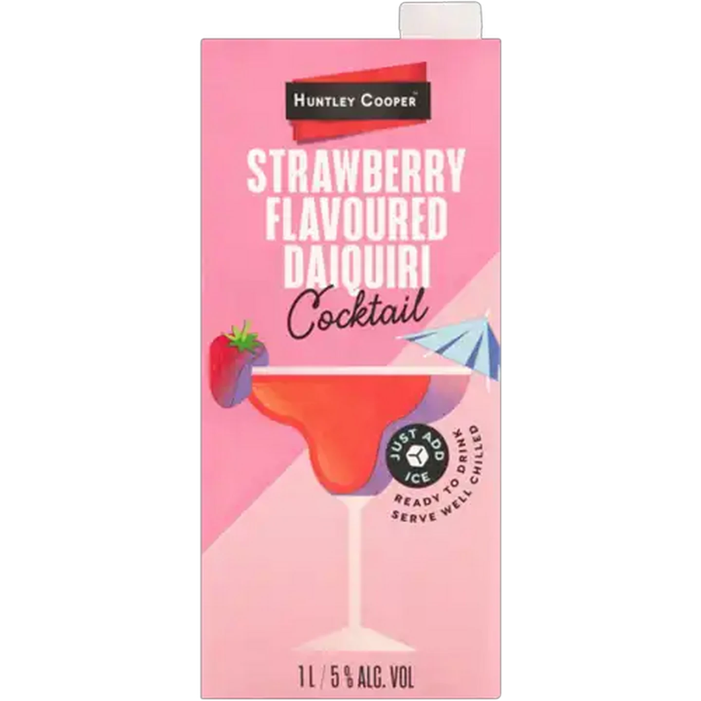 Image of Huntley Cooper Strawberry Flavoured Daiquiri Cocktail Carton 1L