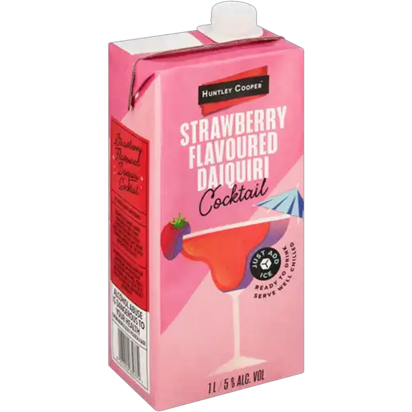 Image of Huntley Cooper Strawberry Flavoured Daiquiri Cocktail Carton 1L