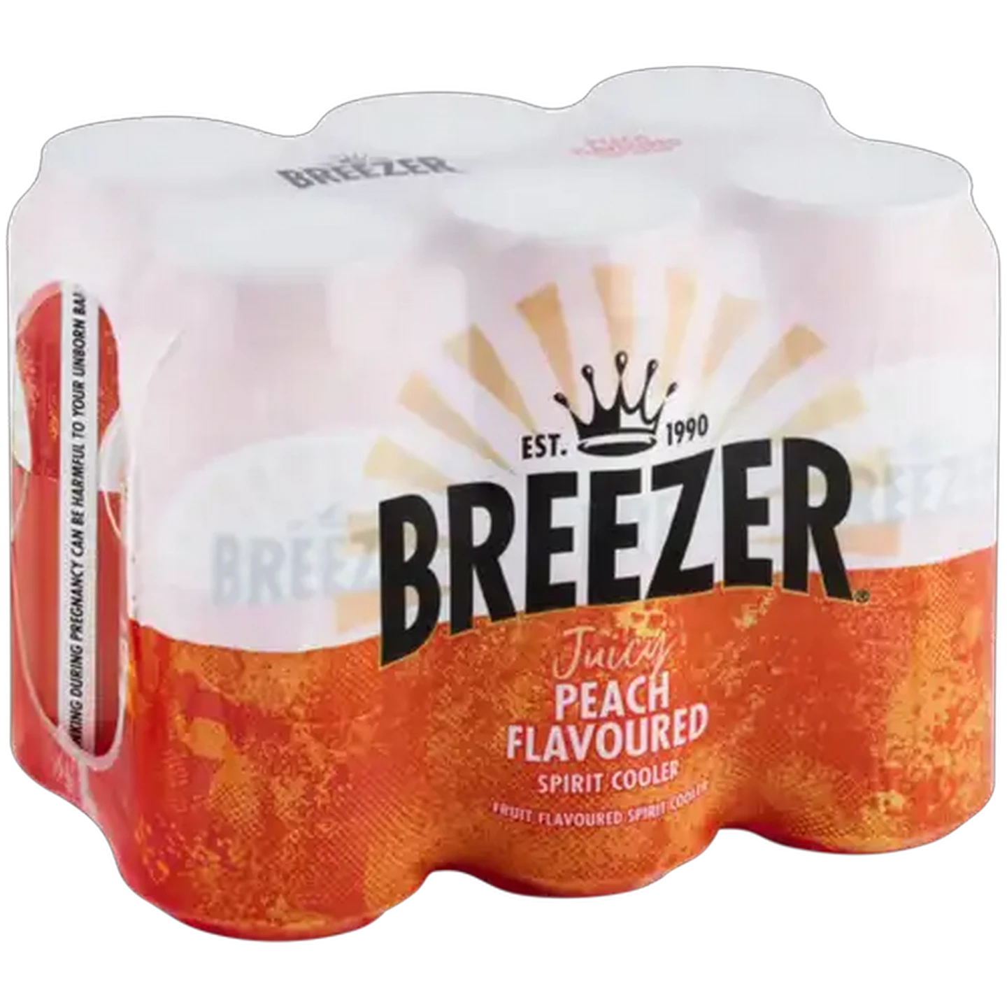 Image of Breezer Peach Flavour Spirit Cooler Cans 6 x 440ml
