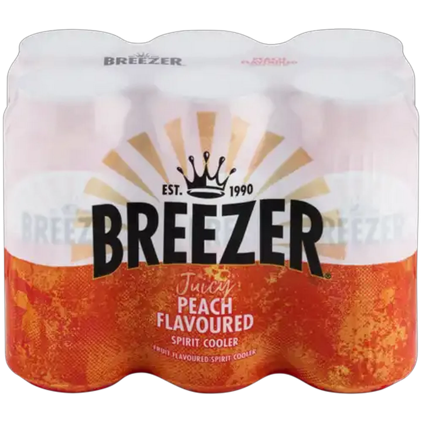 Image of Breezer Peach Flavour Spirit Cooler Cans 6 x 440ml